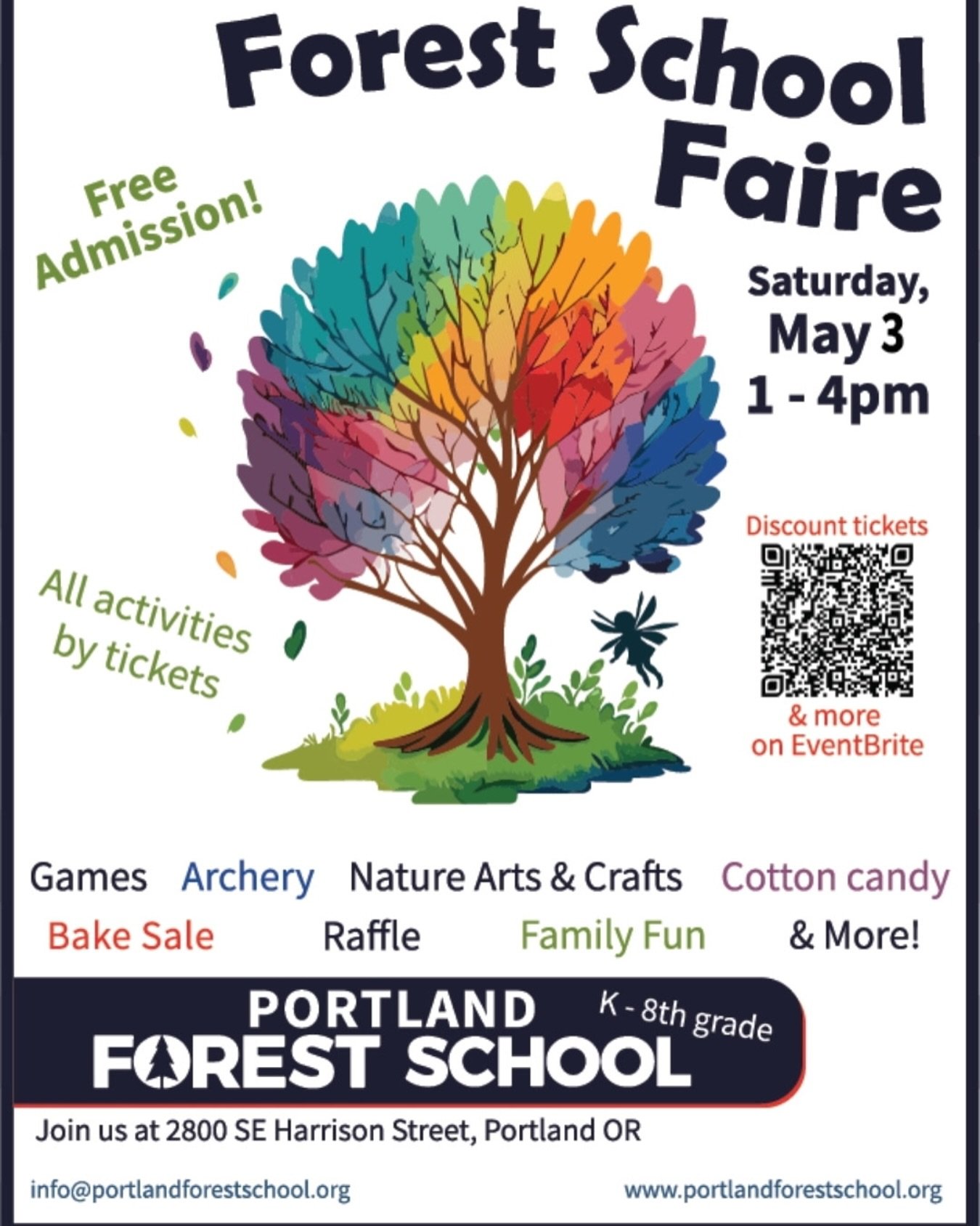 This Saturday! Community fun, all are welcome to come out for our Forest Faire. Free admission, fun games and auction. Head to our website to learn more!

#portlandoregon #communityfun #familyevent #freeevent #saturdayfun #seportland