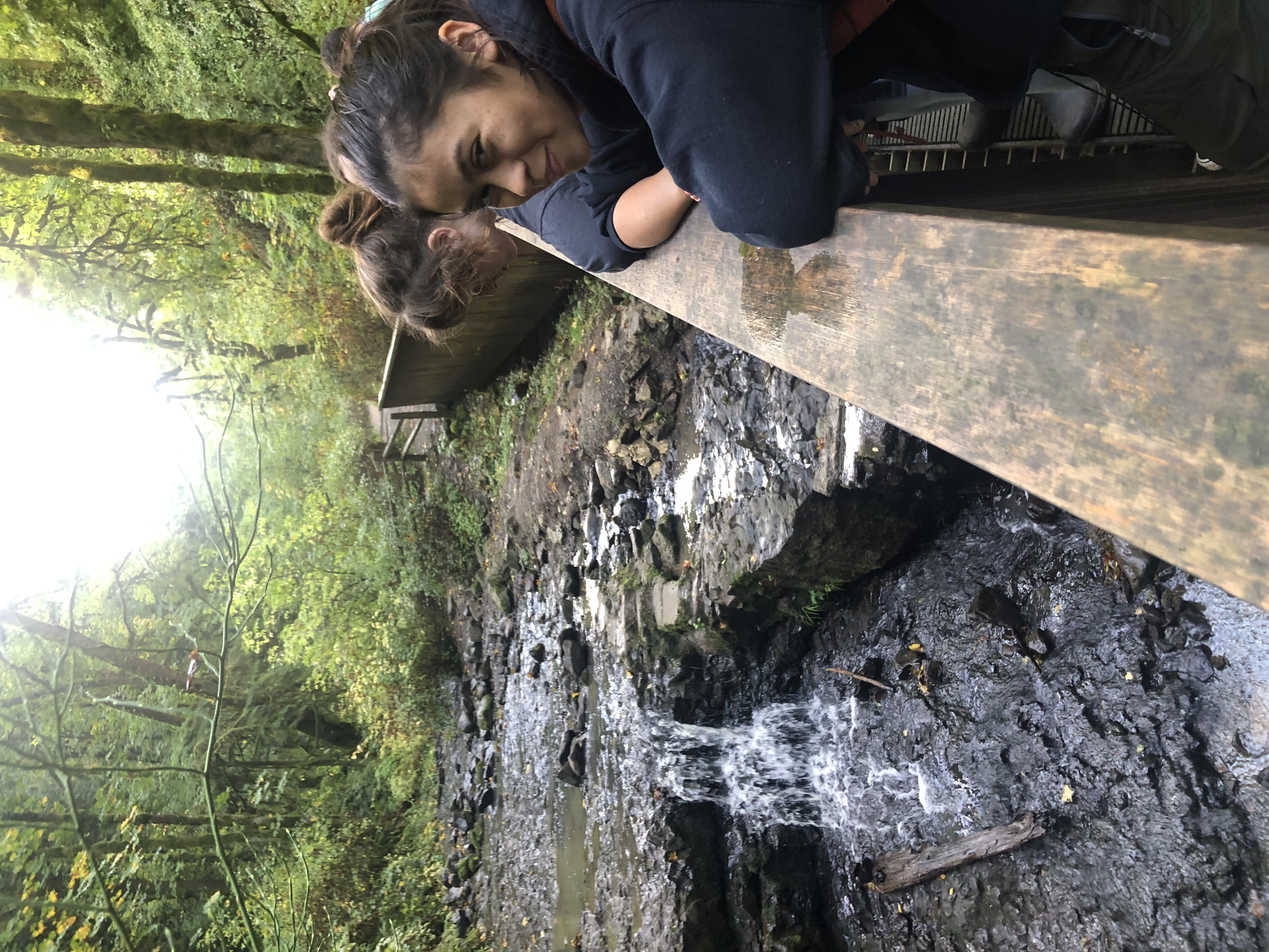 Forest school middle school student enjoying the outdoors at private school: The Portland Forest School in Portland, OR. Low ratio. Open enrollment. Multiage class, nontraditional school, alternative school, community based for K-8th grades
