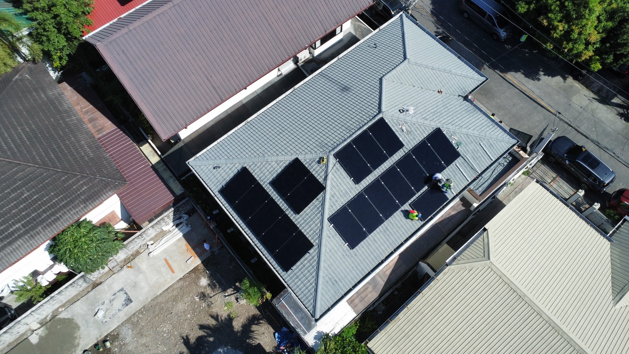 EcoSolutions team installing a solar energy system in Metro Manila