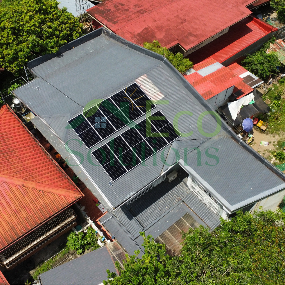 Residential panel system using AIKO solar panels distributed by EcoSolutions Philippines