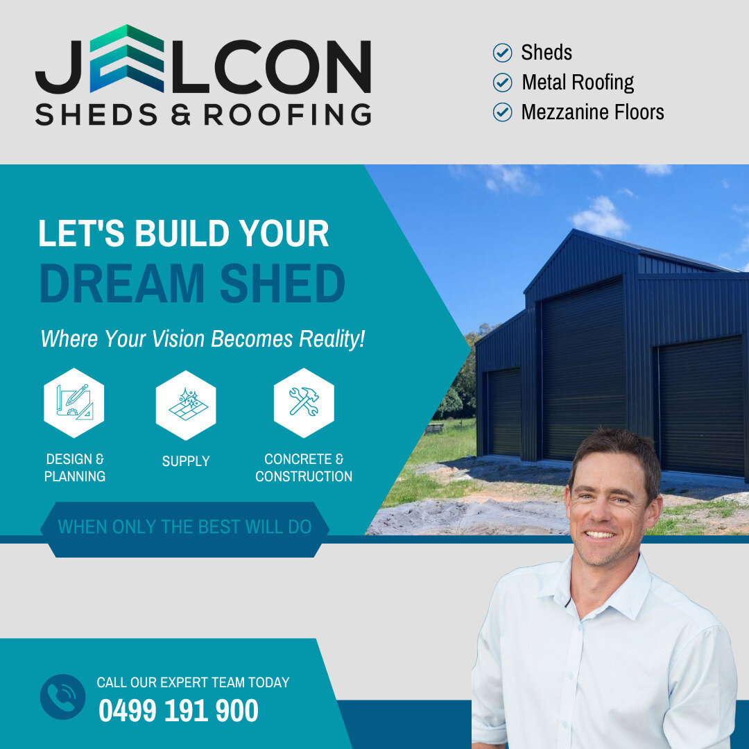 Welcome to JELCON Sheds &amp; Roofing. We are your trusted partner in @colorbondsteel shed building, mezzanine floors, and metal roofing solutions. With over 20 years of experience, we have been proudly serving the stunning Northern NSW region &amp; 