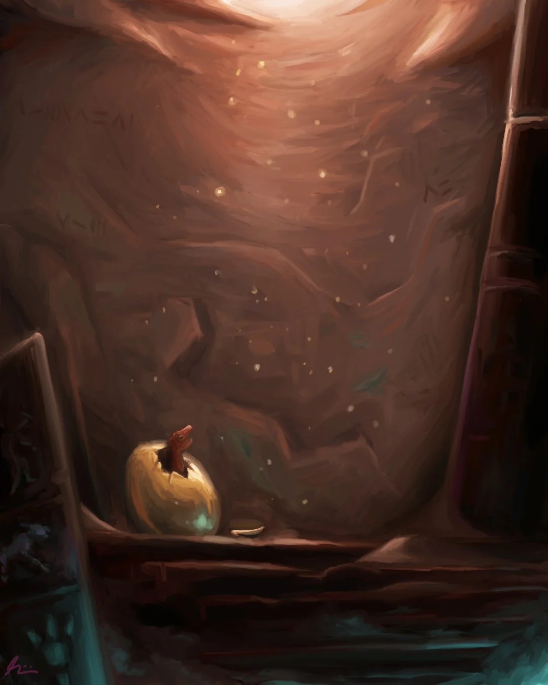 New Beginnings

I painted this when I had finally mustered the resolve to pursue art as my career. The lighting on the egg was incredibly satisfying to paint. 