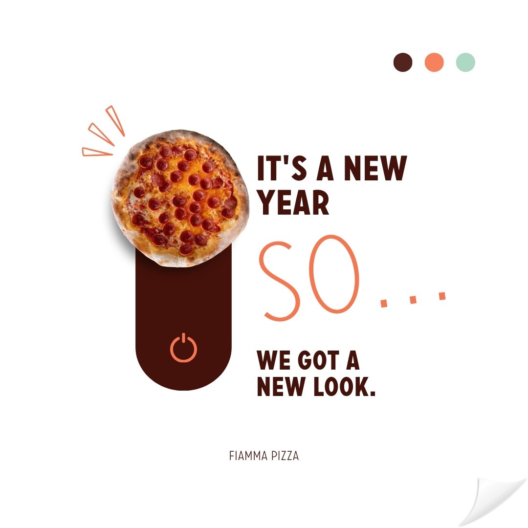 New year, new look, same us. 🍕🙂