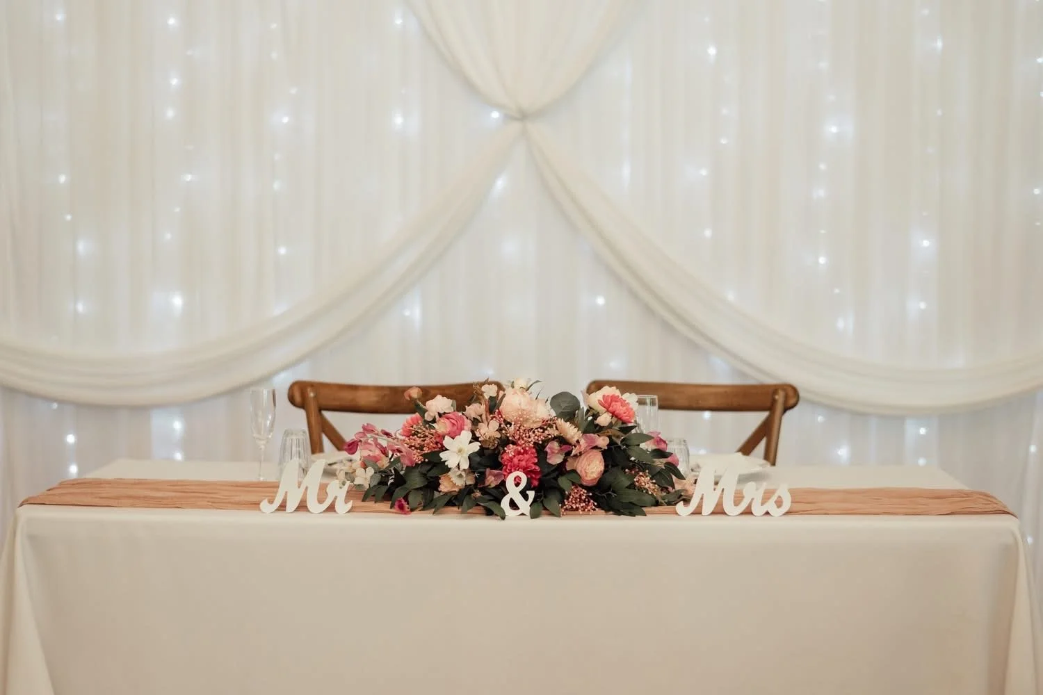 artificial flower wedding head table decor