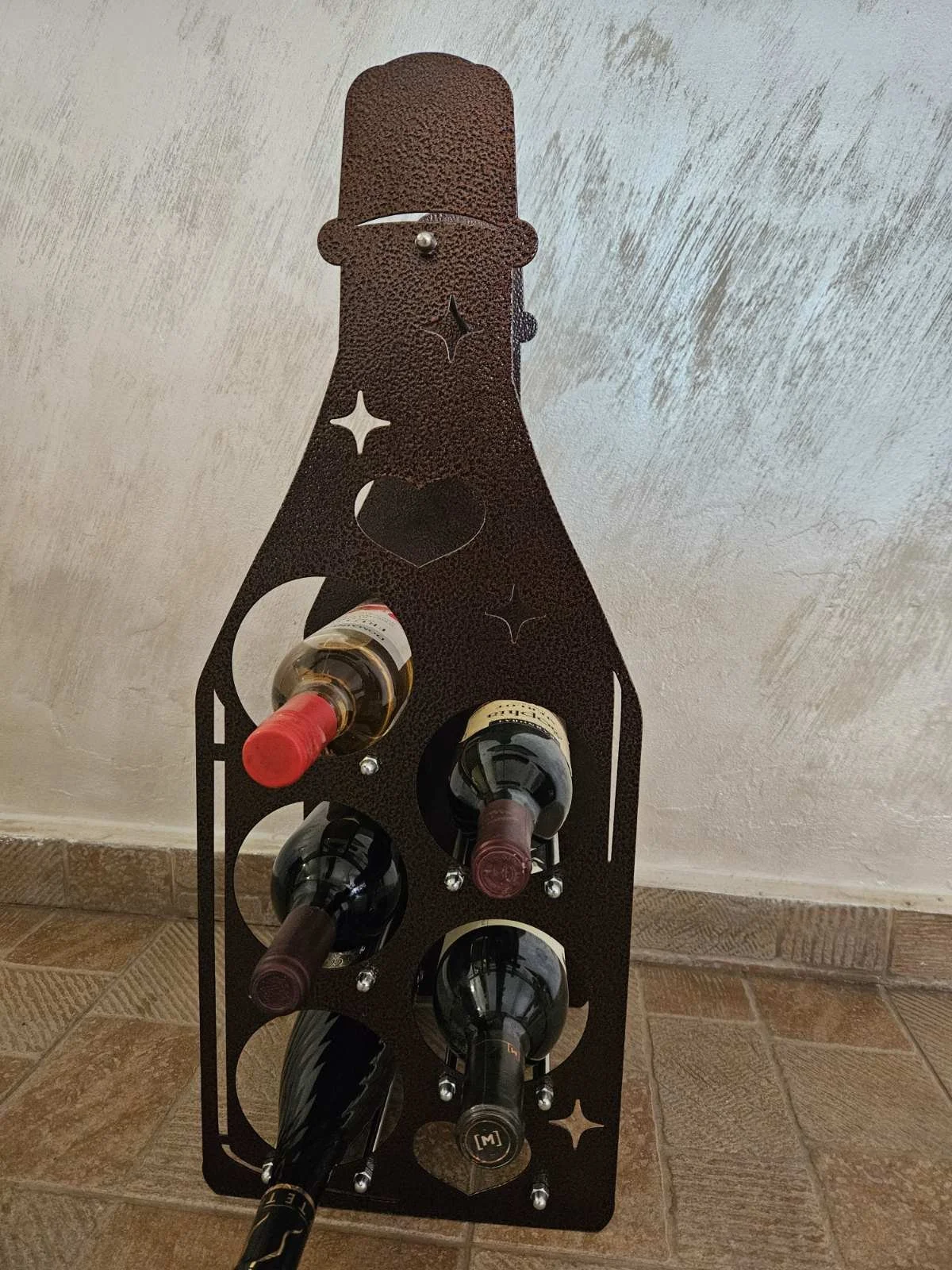 Weinregal Flasche – Stilvolle Weinaufbewahrung für 5 Flaschen