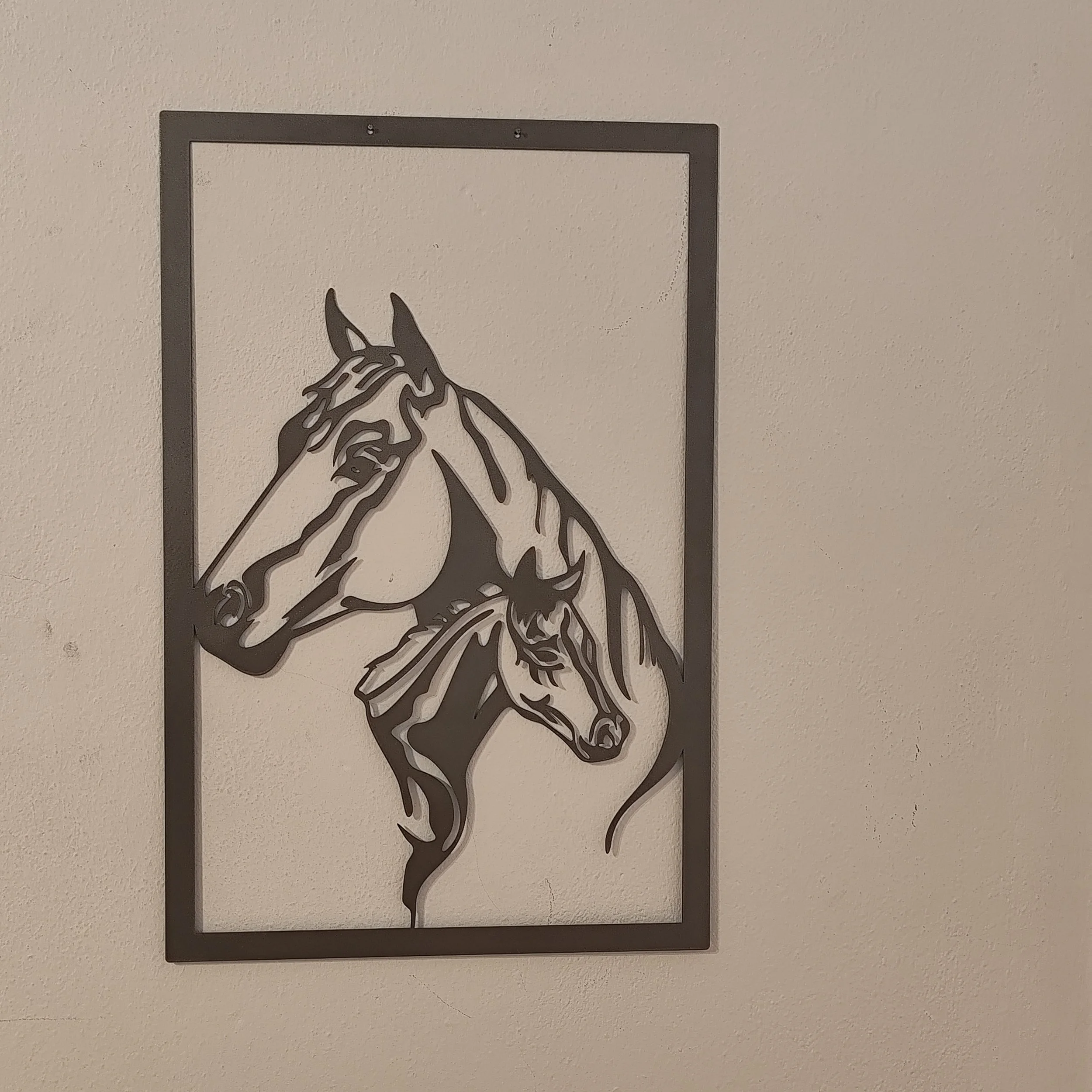 Metall Wandbild Pferd mit Fohlen modern