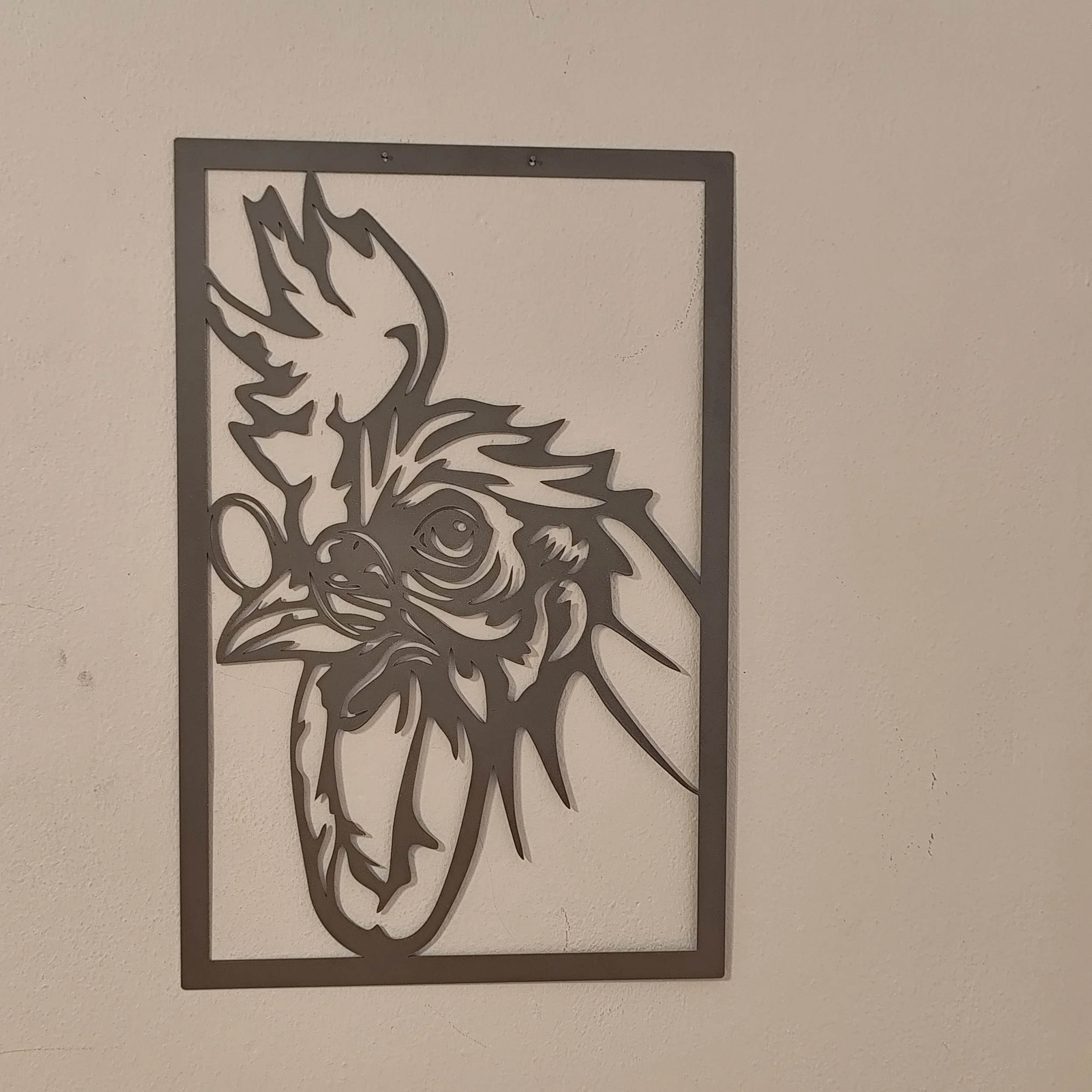 Hahn Kopf Metall Wandkunst modernes Design