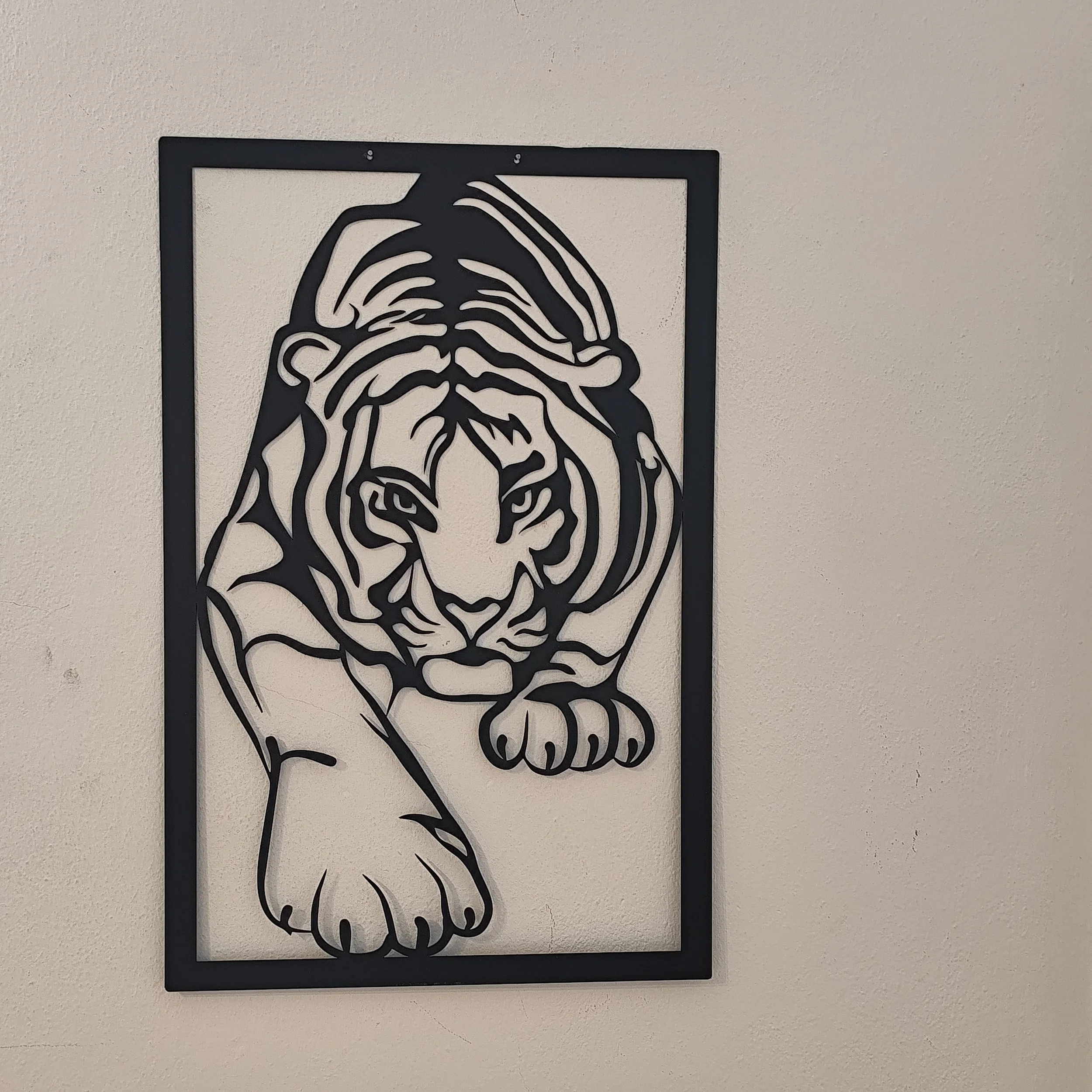 Metall Wandbild Tiger modern schwarz Design