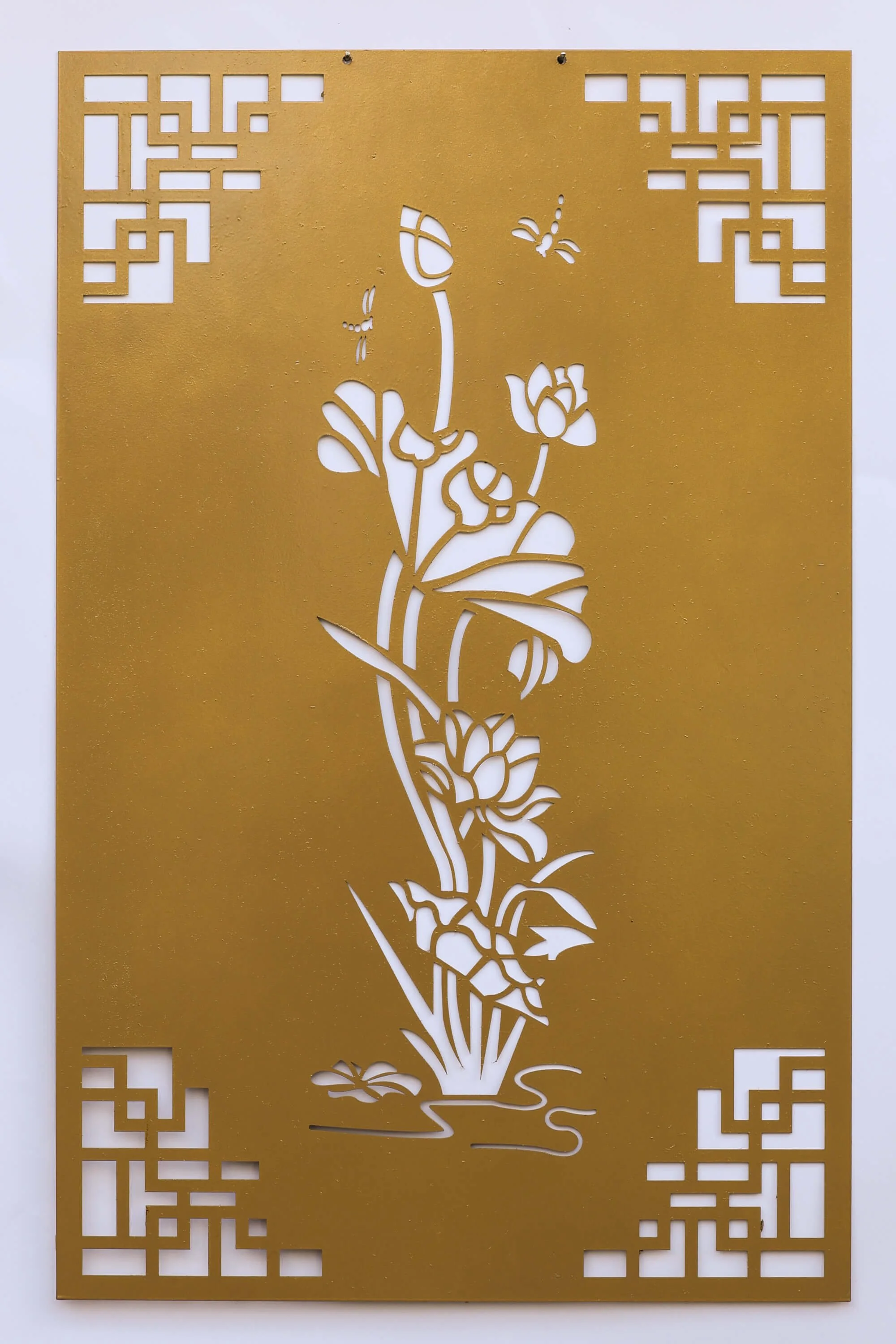 Metall Wandbild Blumenmuster – Florale Wanddeko