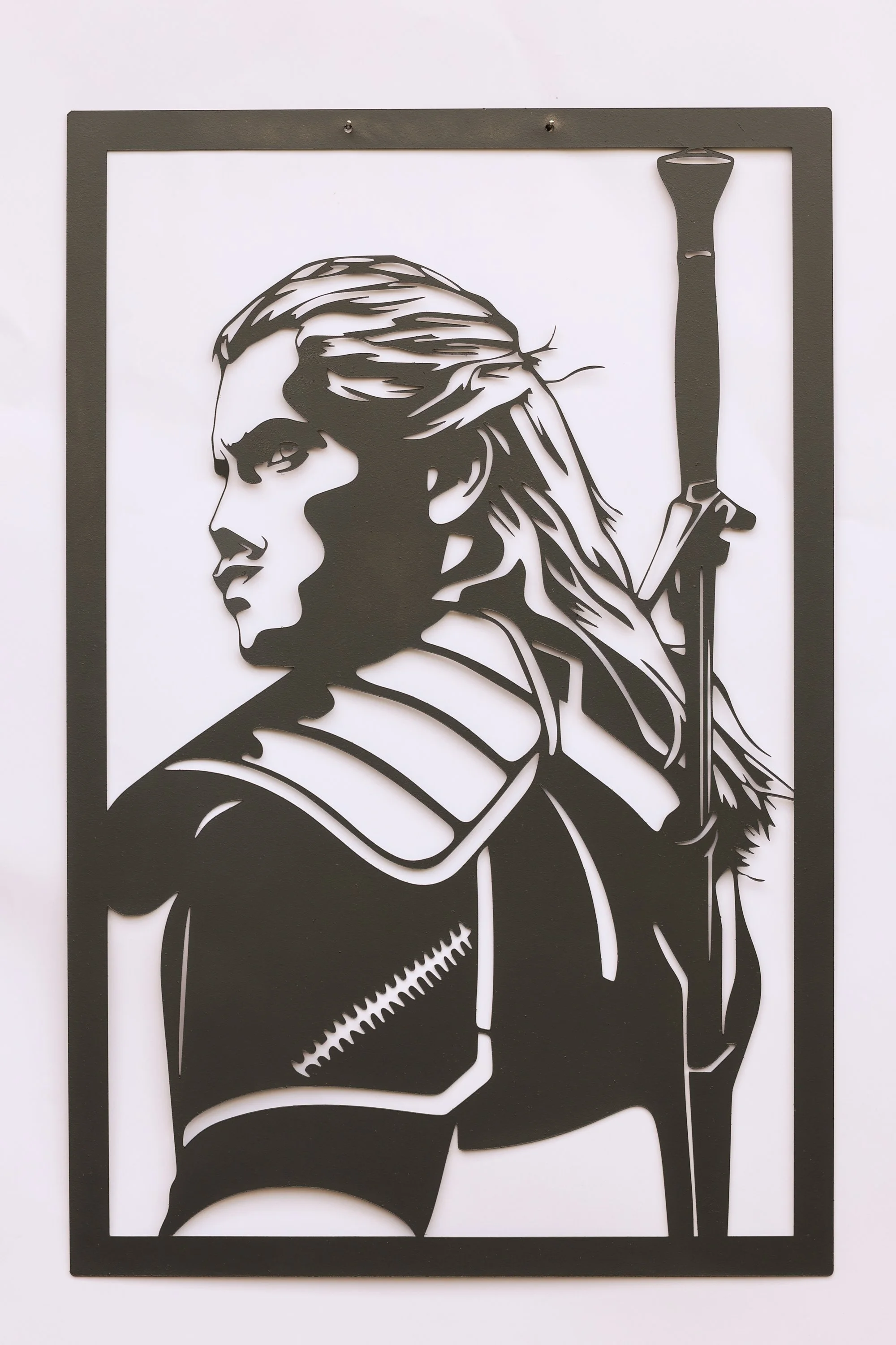 Abenteuer Wandbild Krieger schwarz Metall Kunst