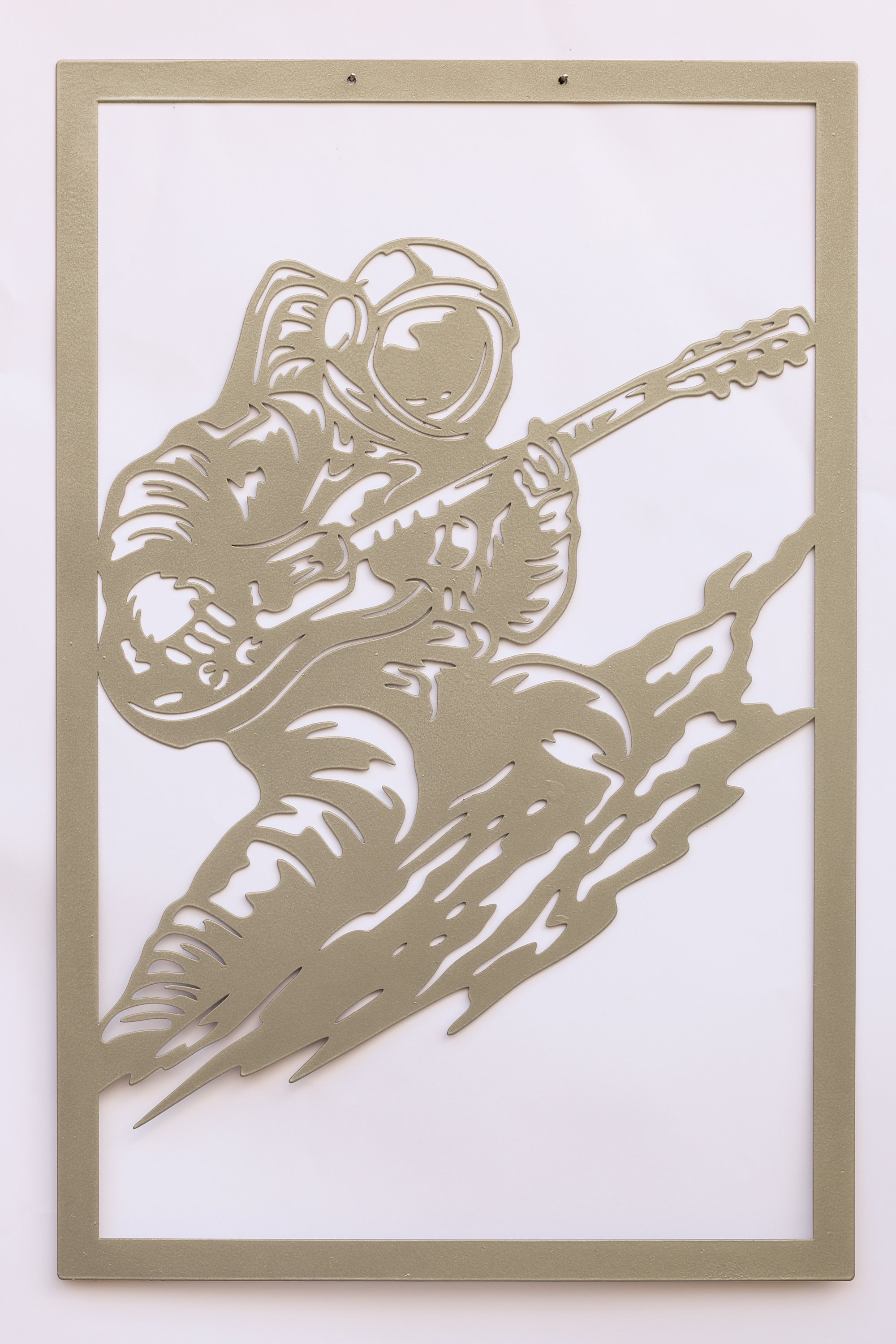Wanddekoration Astronaut Musiker kreatives Design Metall
