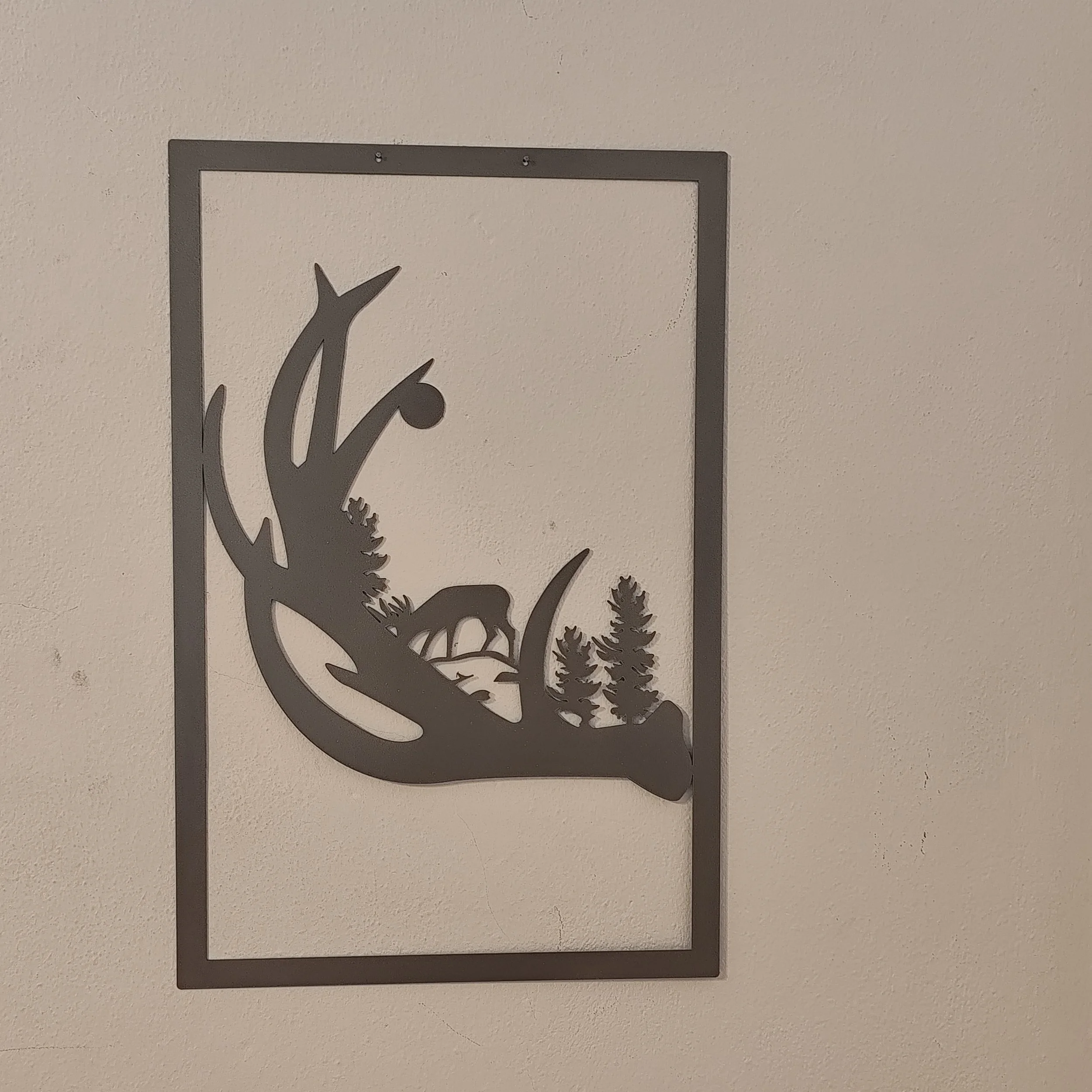 Natur Wandkunst Hirsch Silhouette im Wald Design