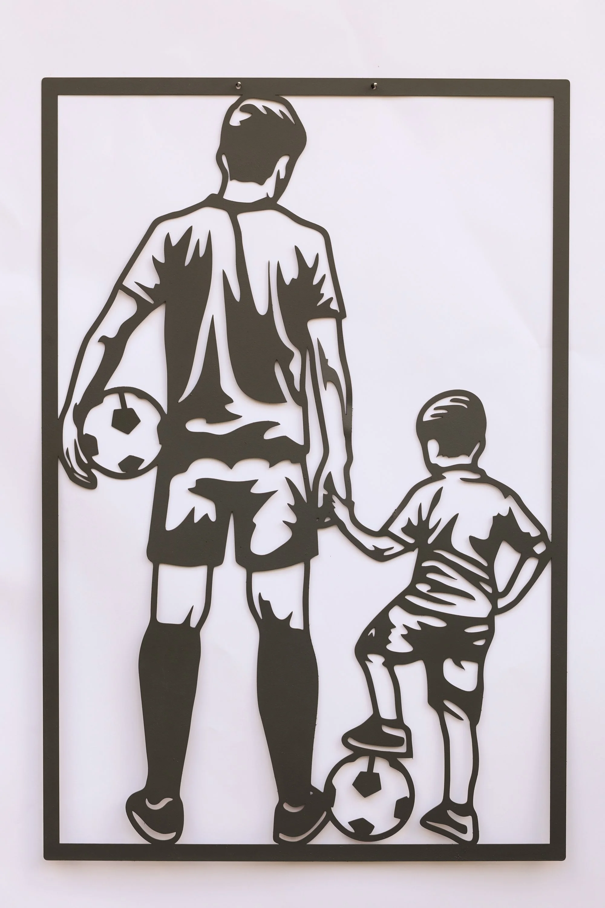 Wanddeko Vater und Kind Fußball emotionales Design