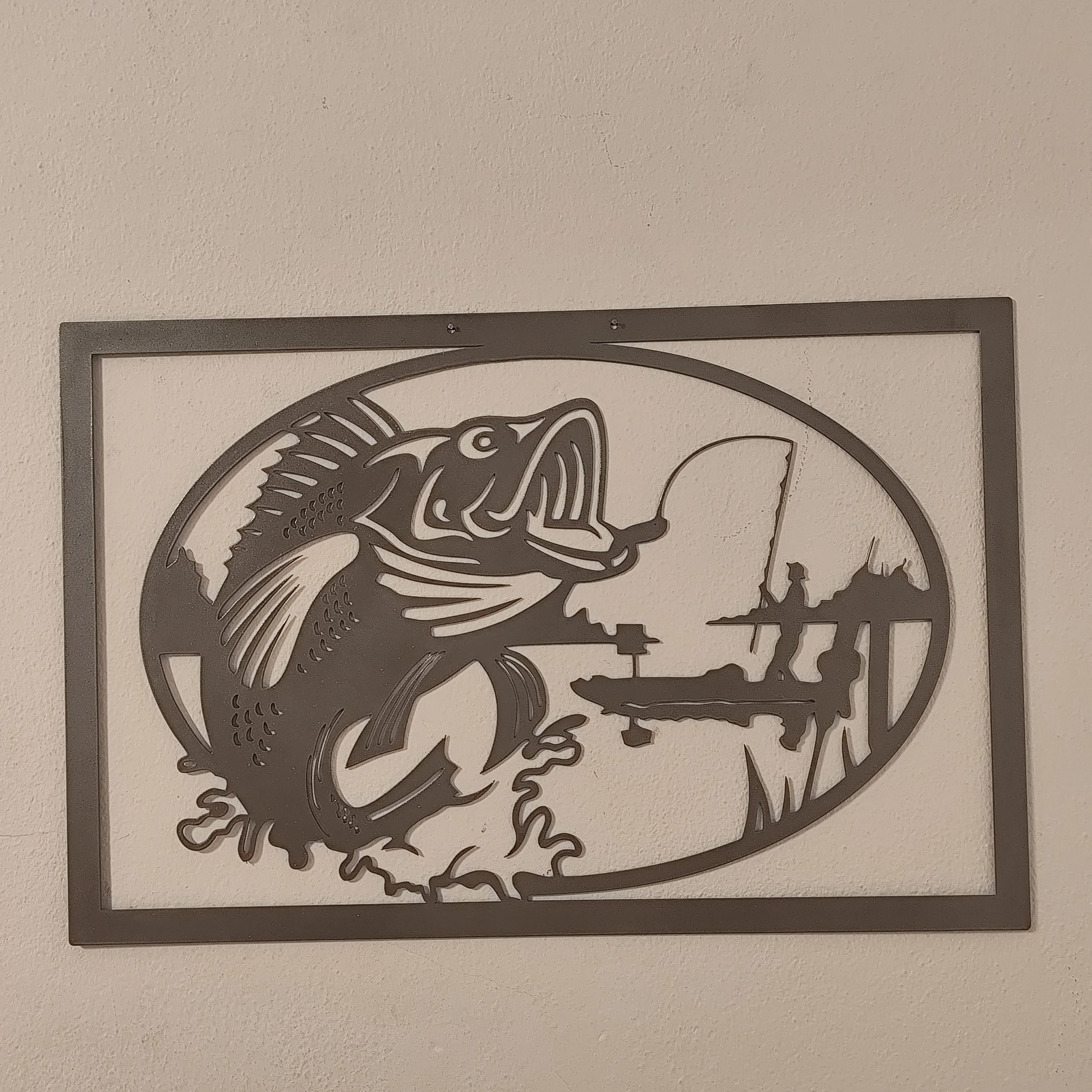 Fisch Metall Wandbild in Silber stilvolle Dekoration