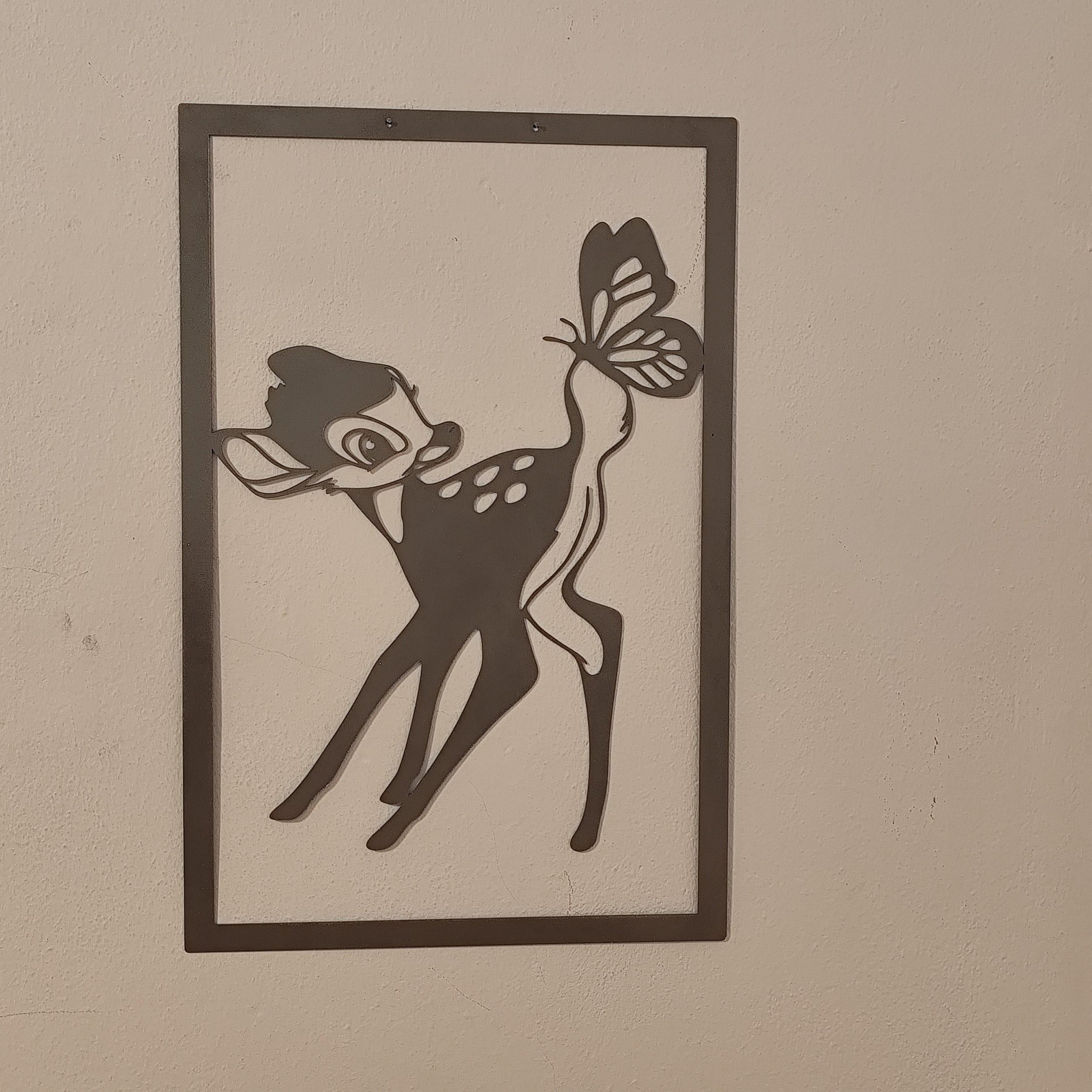 Metall Wandbild Rehkitz Geschenkidee Natur Deko