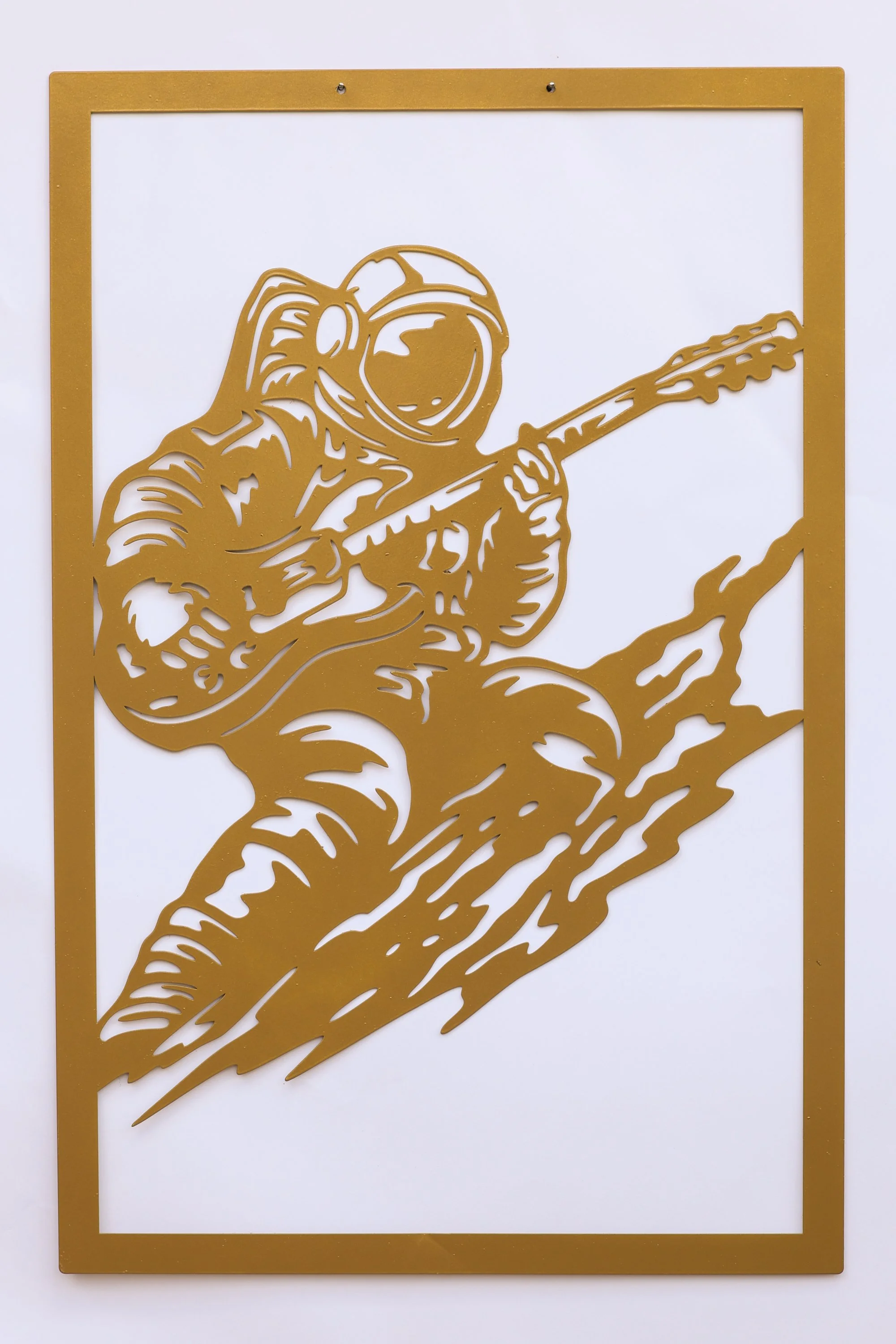 Metall Wandbild Astronaut mit Gitarre – Kreative Musik Wanddeko