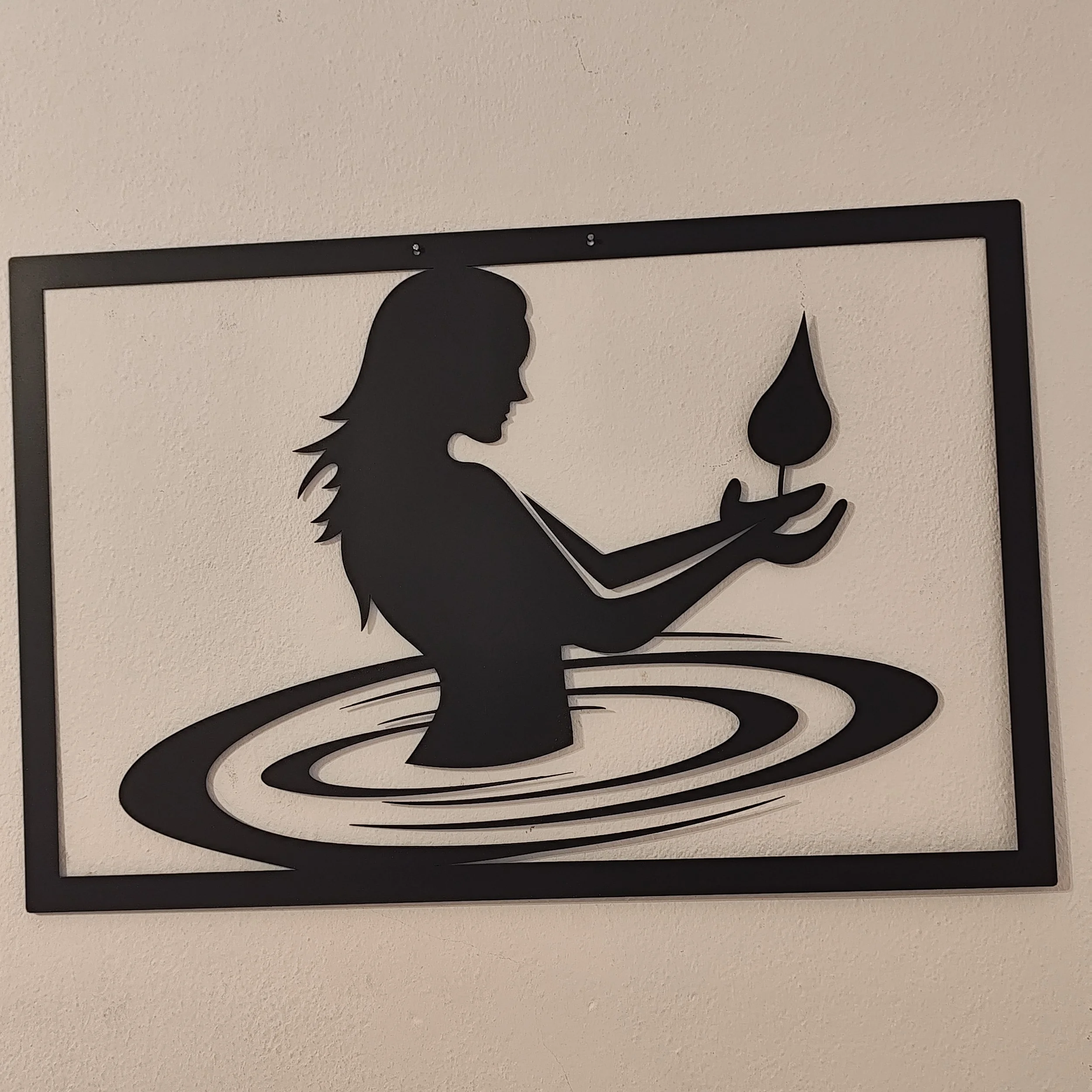 Harmonie Frau Metall Wandbild in Anthrazit modernes Design