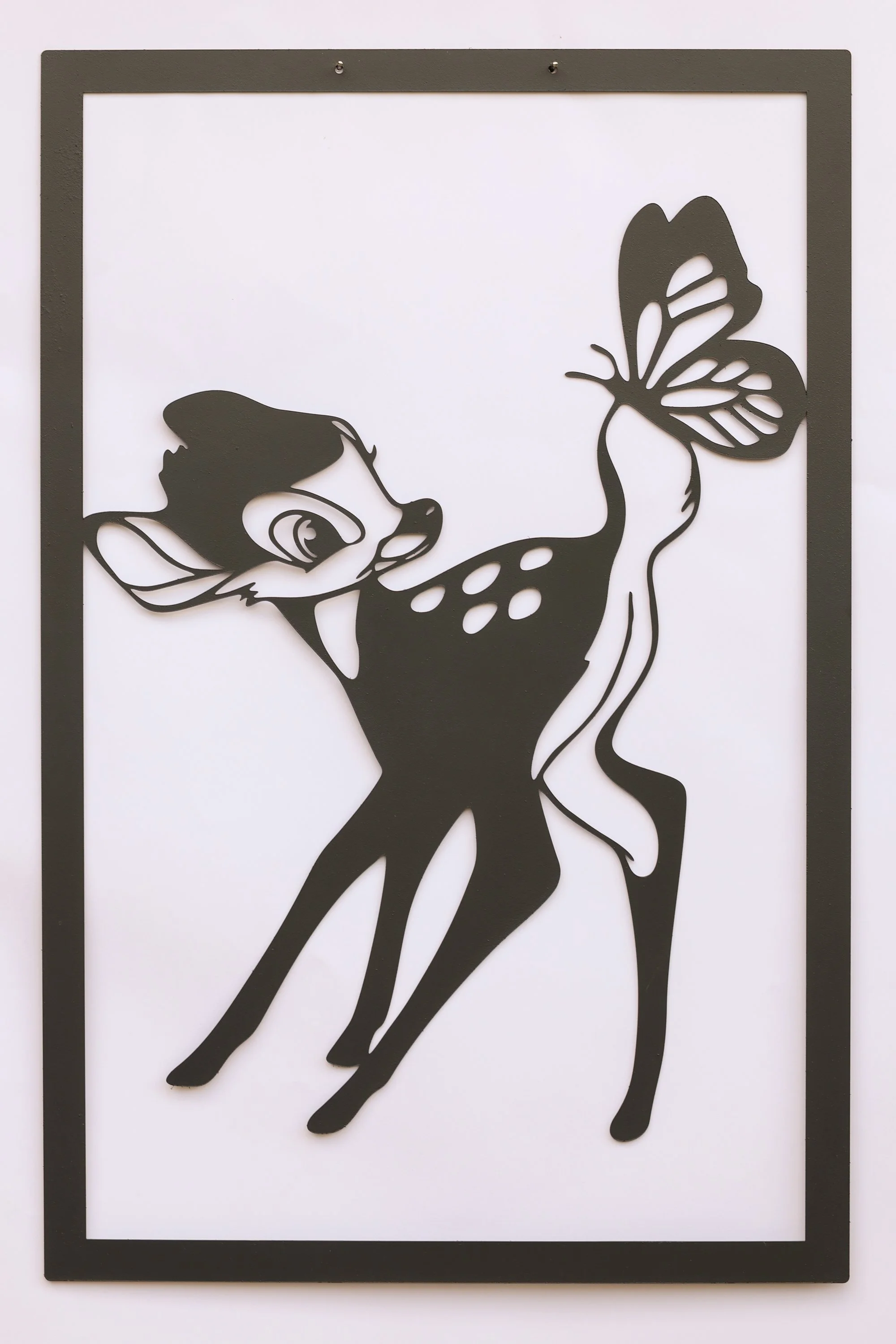 Tier Wandbild Reh modern Metall Deko Kinderzimmer