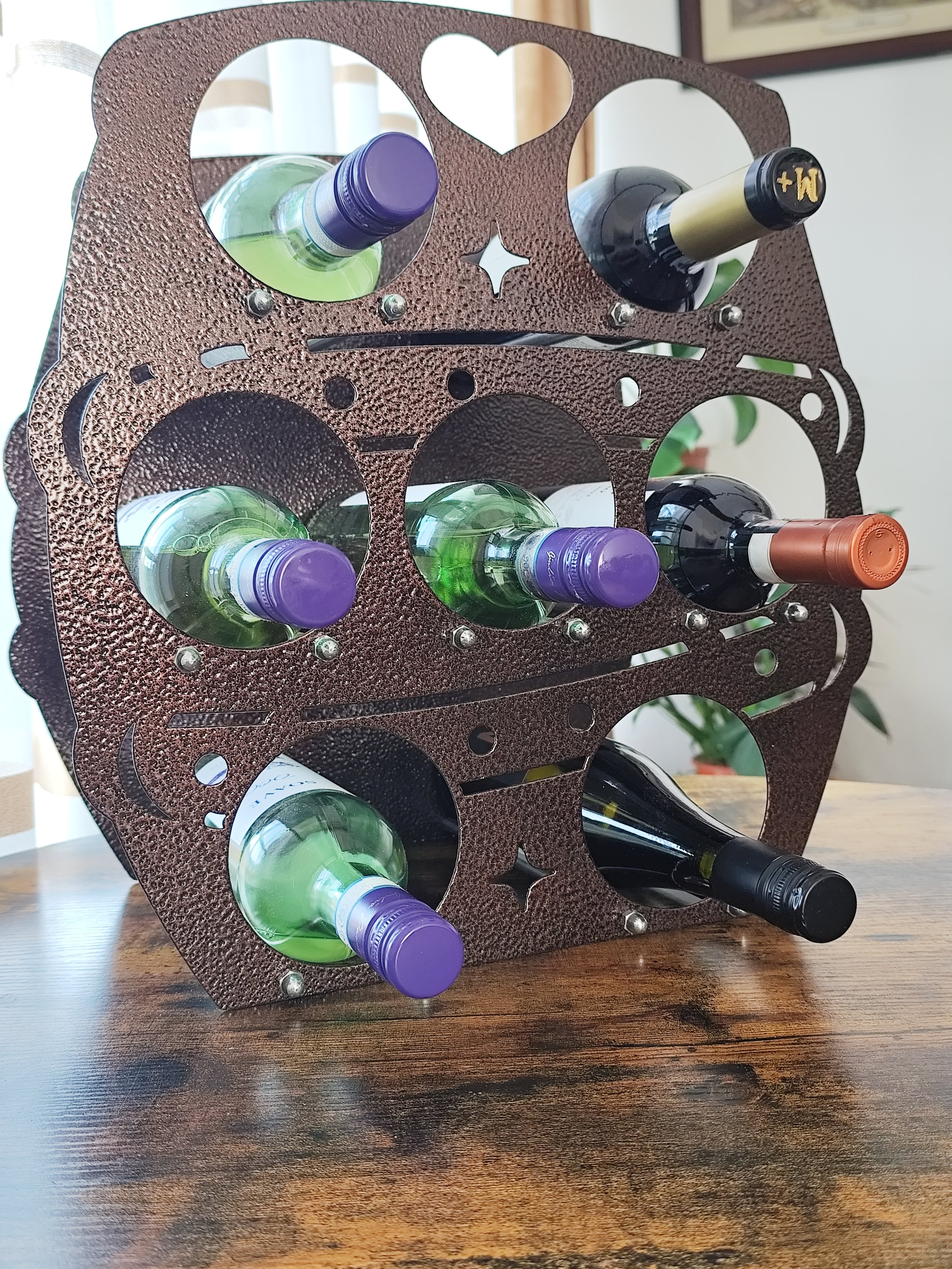 Weinregal Fass aus Metall – Stilvolle Weinaufbewahrung für 7 Flaschen