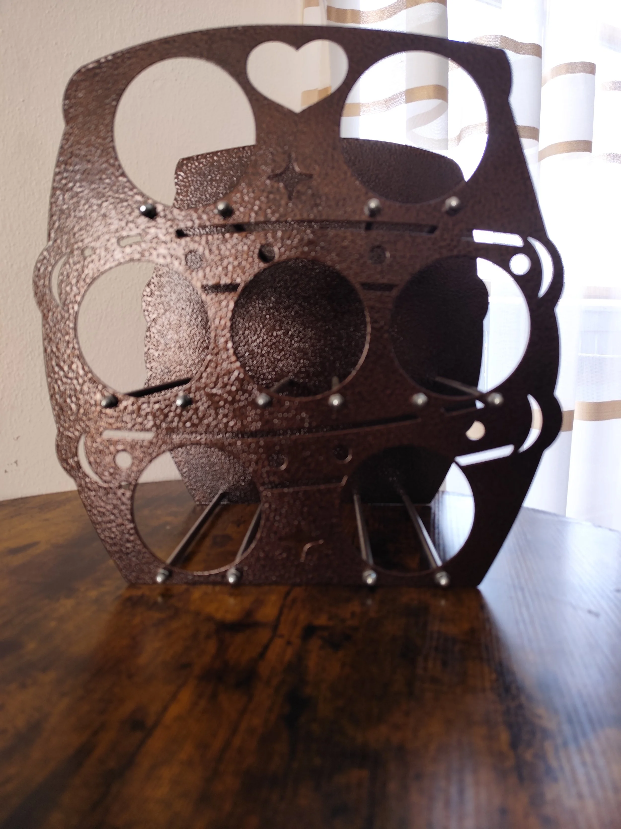 weinregal metall frontansicht für 7 flaschen