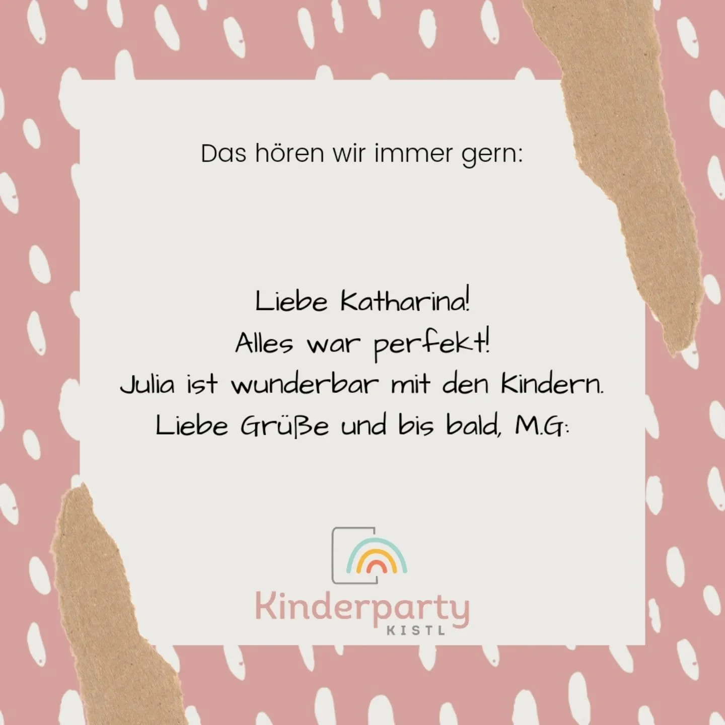 Wir lieben diese schonen R&uuml;ckmeldungen :) #Kinderparty
#Kindergeburtstag
#Partyplanung
#Spa&szlig;F&uuml;rKinder
#Kinderspa&szlig;
#PartyIdeen
#FamilienEvents
#ElternTipps
#KinderpartyWien
#WienMitKindern
#WienEvents
#WienerKinder
#FamilienZeitW