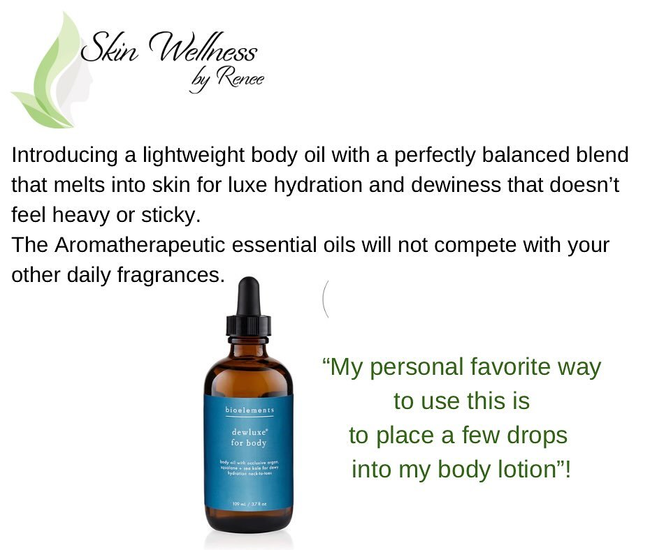 This is an awesome way to soften and moisturize without any greasy feeling. Available at 
Skin Wellness by Renee! #skinwellnessbyrenee #bioelements #pcaprosknow #barringtonspa