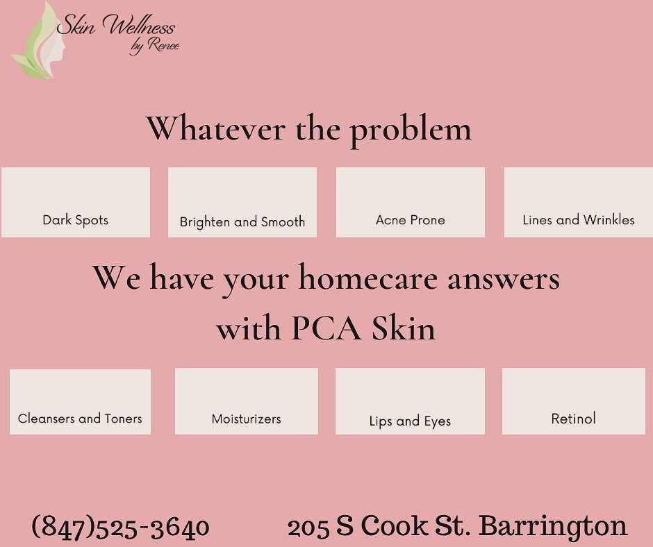 When you come in for a treatment, we will be using these products on you, so you can see have they feel and see what they do! #pcaprosknow #skinwellnessbyrenee #homecare #betterskincare #barringtonsalon #antiaging #melasma #acne #rosacia