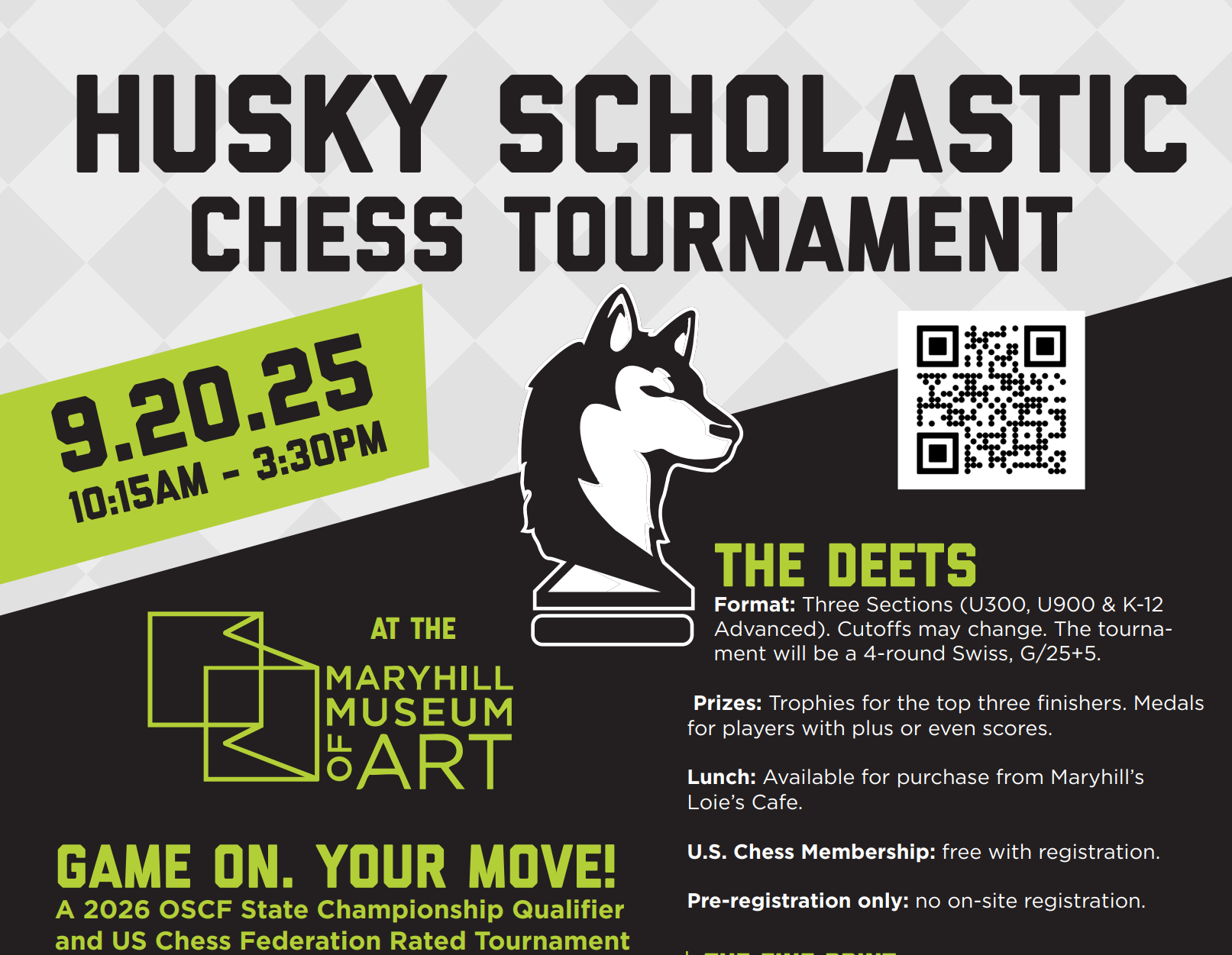 Husky Scholastic Chess Tournament at Maryhill Museum of Art