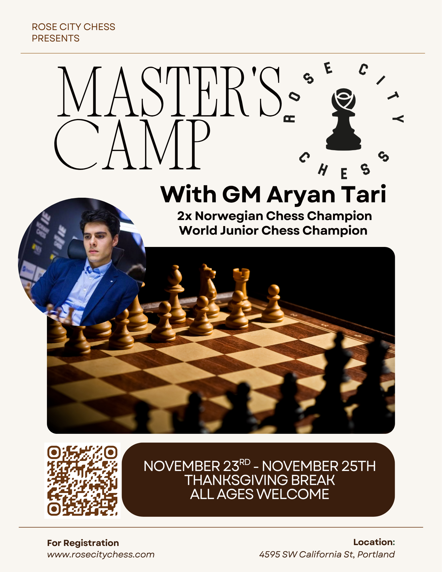 Master's Camp with GM Aryan Tari: Rose City Chess