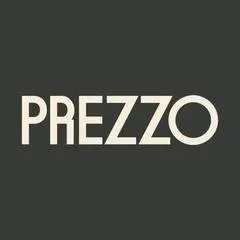 Prezzo logo with beige text on a dark background