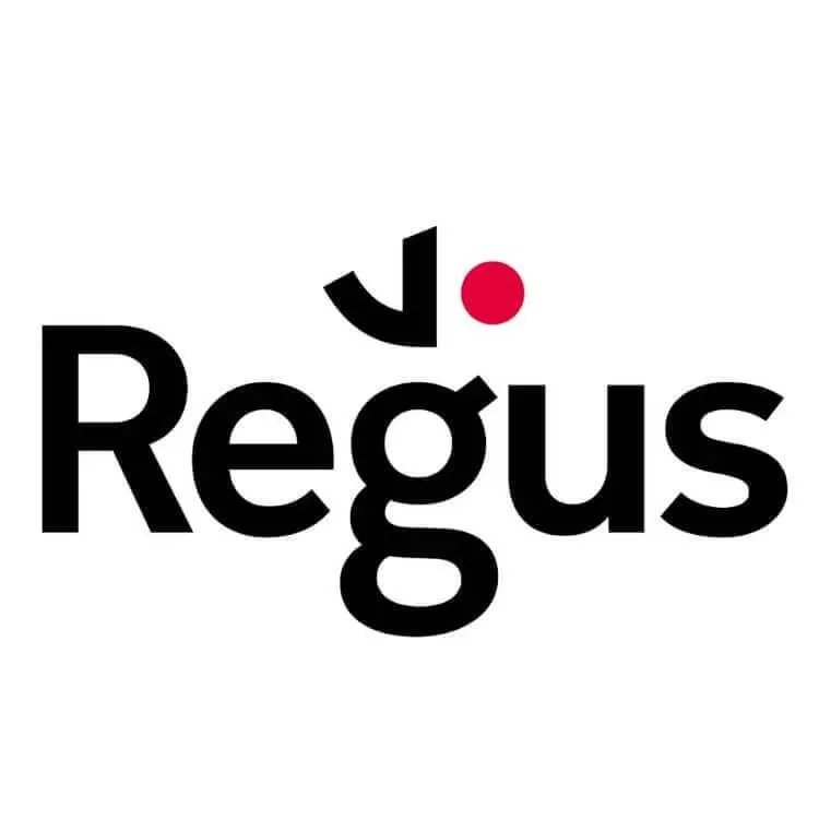 Logo with the words 'J. Regus' in black text on a white background, with a red dot above the letter 'j'.