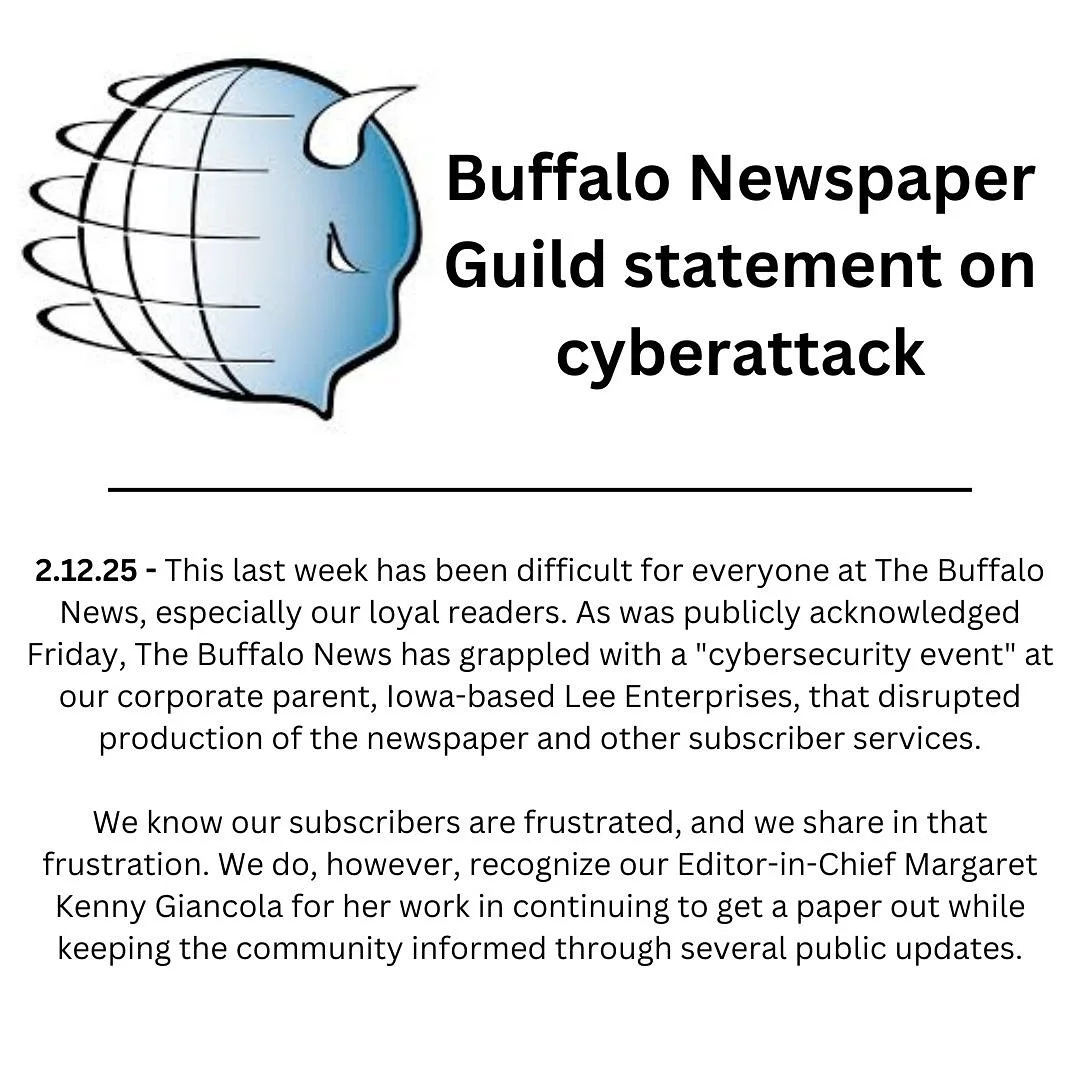 &ldquo;Please know that employees in Buffalo, including the Guild-represented reporters, photojournalists, editors, district managers and circulation clerks, continue to tirelessly work to bring the community the strong local journalism it deserves.&