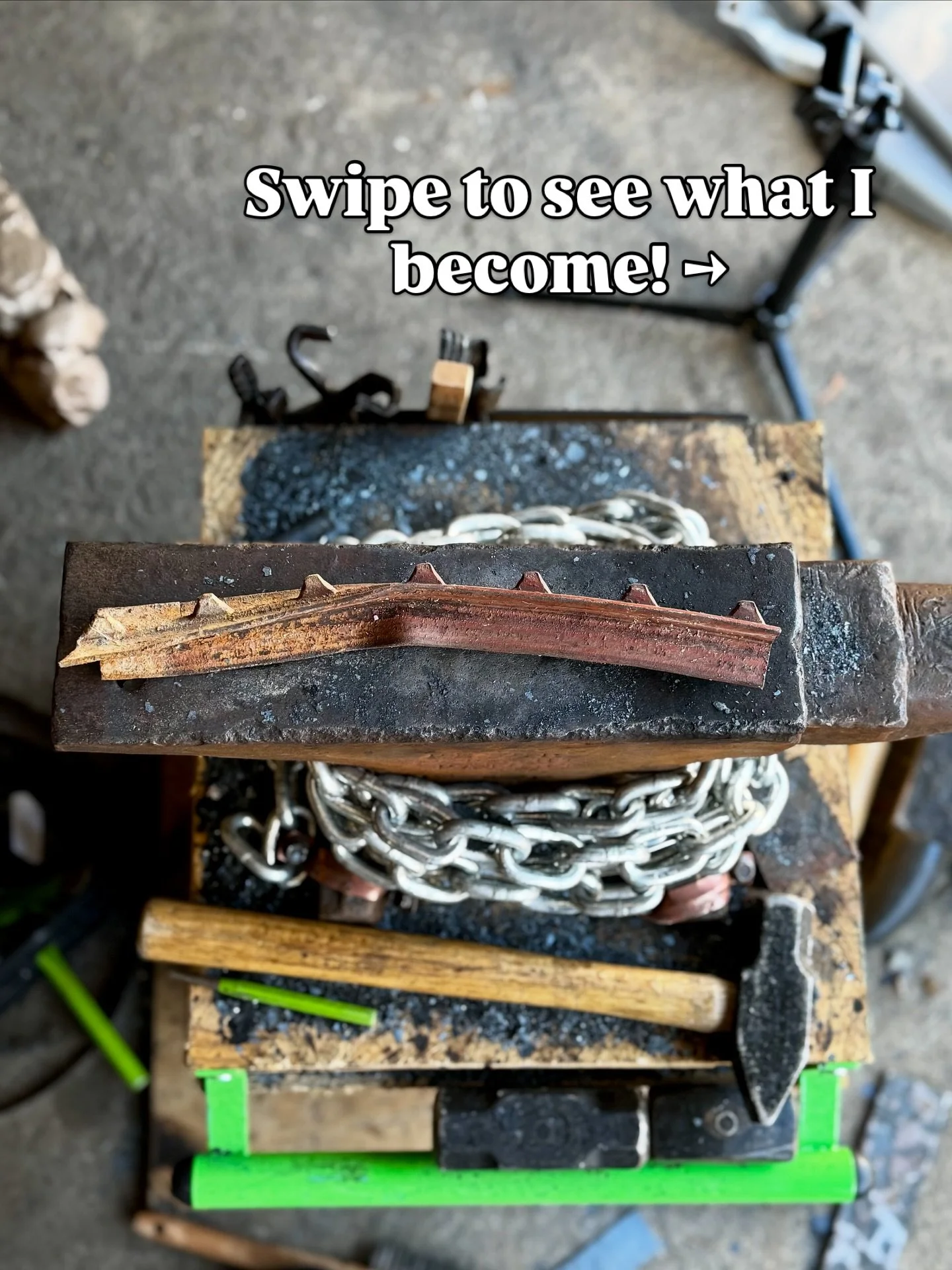 Swipe to see what I turned this fence post into!
.
This was a very challenging and illuminating custom project that I truly enjoyed
.
Forging, folding, and forge welding this material by hand was a new experience but a blast nonetheless. Thanks for l