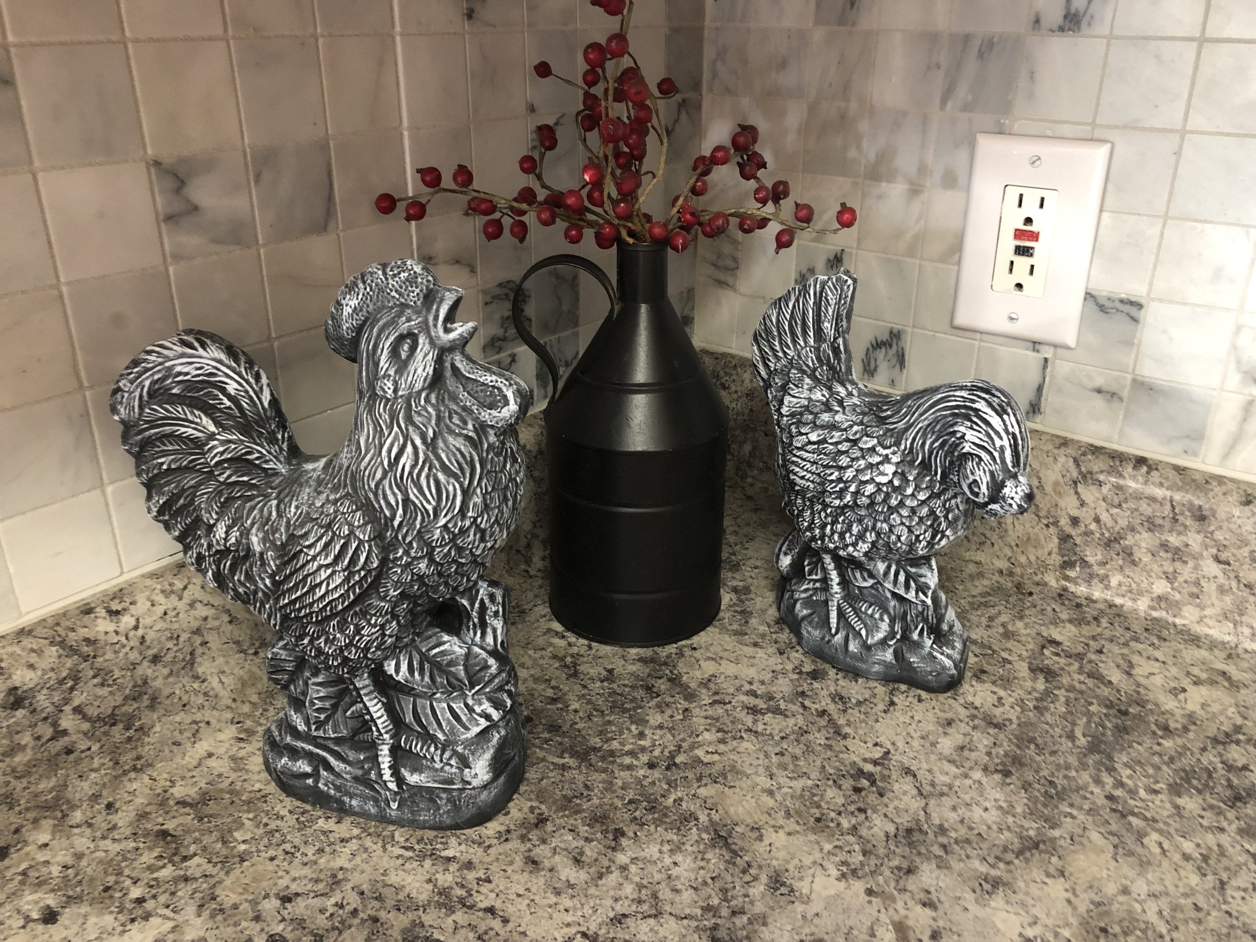 Rooster and Hen figurines