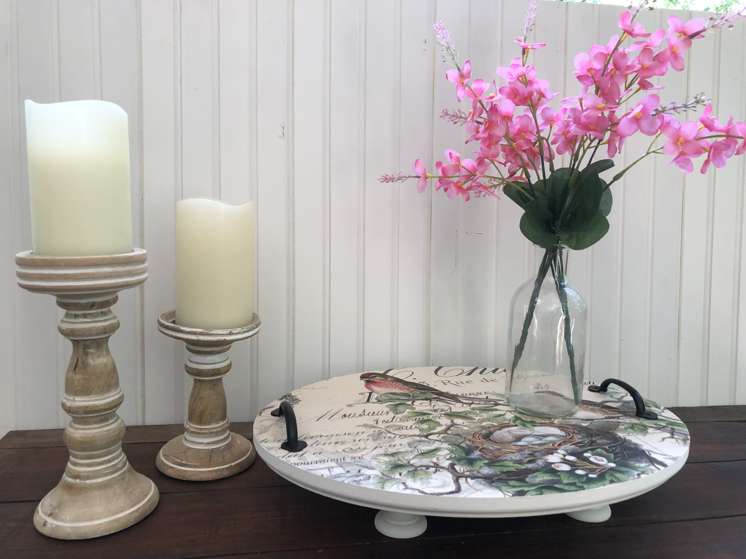 Wood riser tray