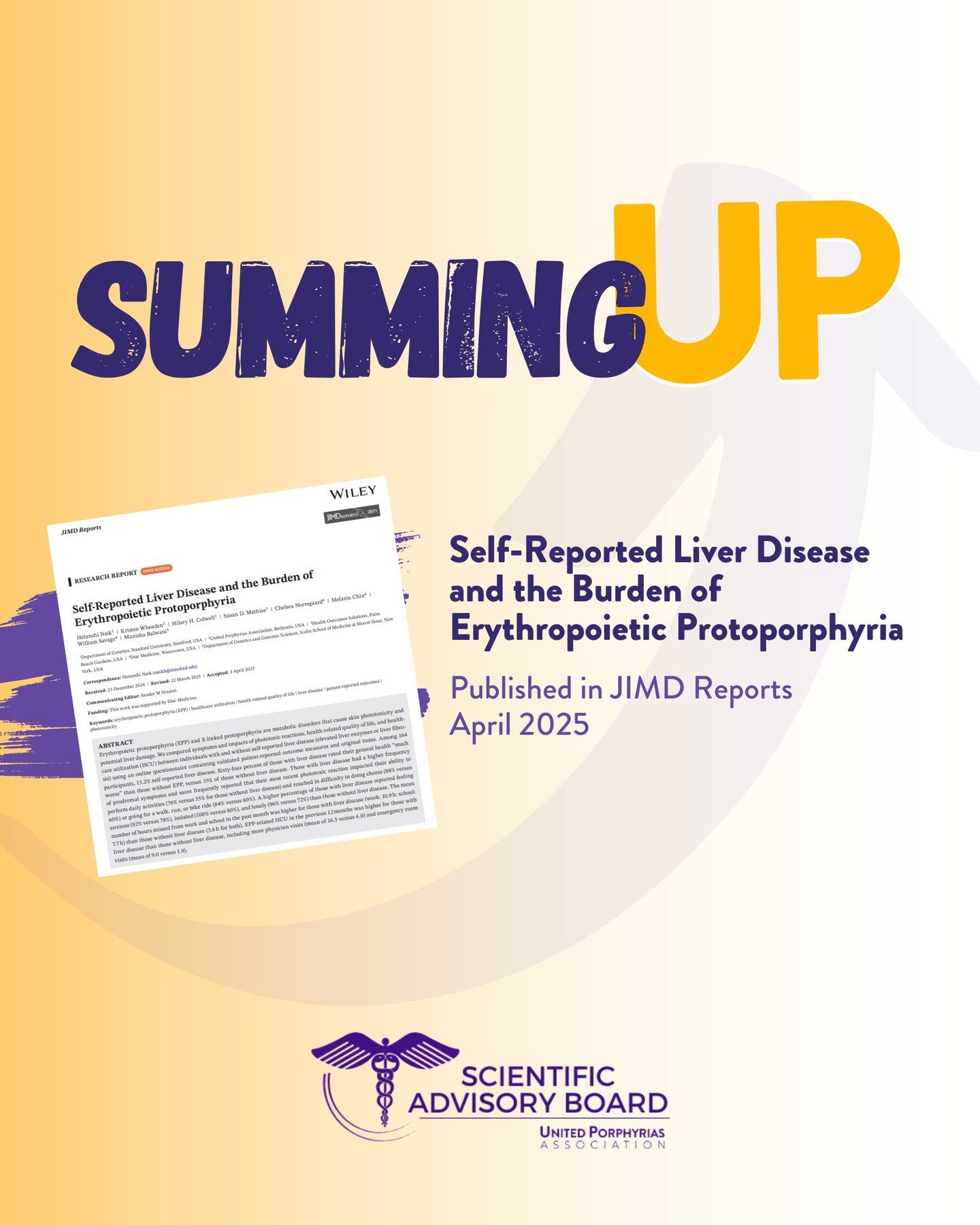 Our newest Summing UP explores what patients with erythropoietic protoporphyria (EPP) shared about their experiences &mdash; especially those also living with liver disease.

👉 From missed work and ER visits to emotional health and daily life challe