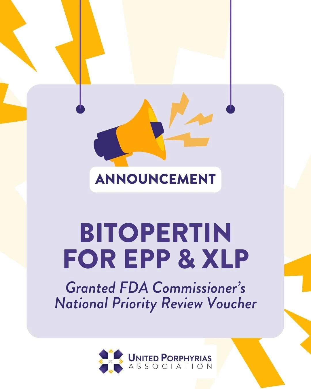 To our EPP &amp; XLP community: we have an important update to share!

Today, Disc Medicine announced that the FDA has granted a Commissioner&rsquo;s National Priority Voucher (CNPV) for bitopertin in erythropoietic protoporphyria (EPP), including XL