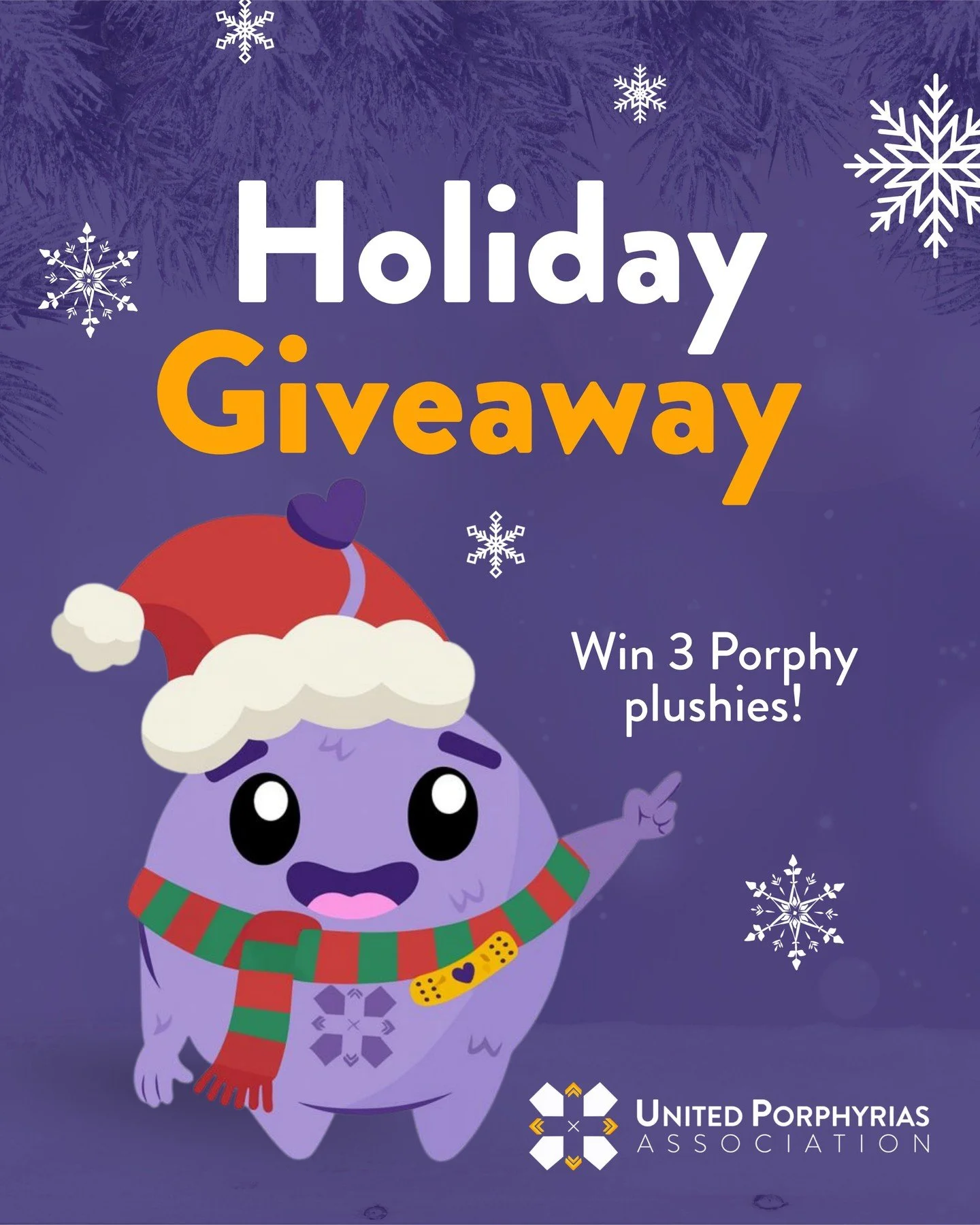 It&rsquo;s the season of giving&hellip; so we&rsquo;re gifting Porphy! 🎄💜
More than a mascot, Porphy is a companion for porphyria warriors of every age. It reminds you of something powerful:
You are seen. You are understood. You are not alone. 
And