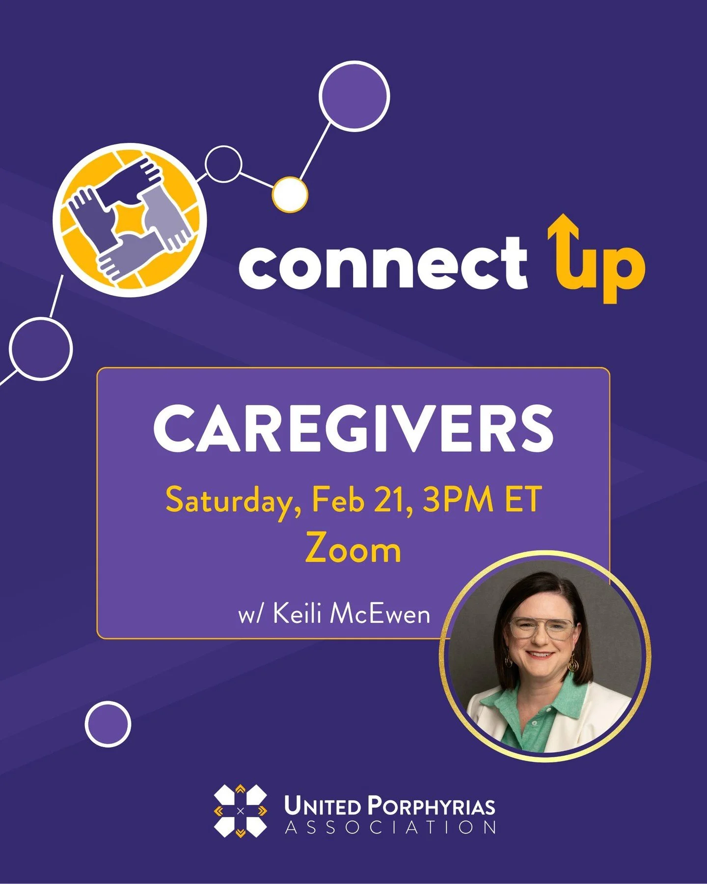TOMORROW! We warmly invite you to join our upcoming Caregiver ConnectUp, a dedicated space for parents and caregivers of individuals living with porphyria. This session will be led by Keili, who is a caregiver herself and understands firsthand the em