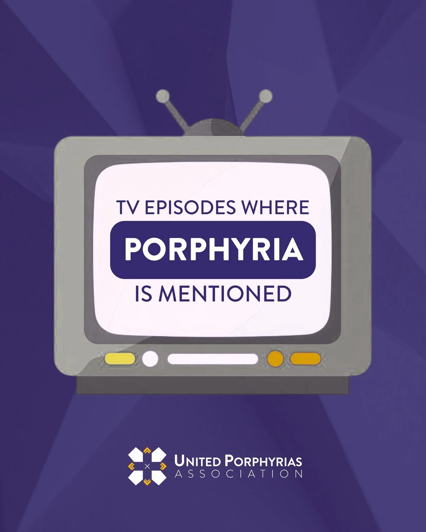 🍿 Sunday watch list, porphyria edition!
Porphyria has been mentioned in several popular medical dramas over the years, bringing rare diseases into mainstream conversation (even if not always perfectly portrayed 👀).

Here are some episodes where por