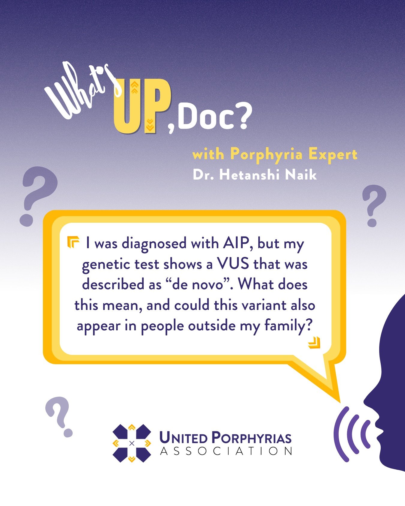 A question we often hear from patients: What does a &ldquo;VUS&rdquo; mean in my AIP genetic test?🤔

Today&rsquo;s answer comes from Dr. Hetanshi Naik (Stanford University School of Medicine).

A VUS (Variant of Uncertain Significance) means a genet