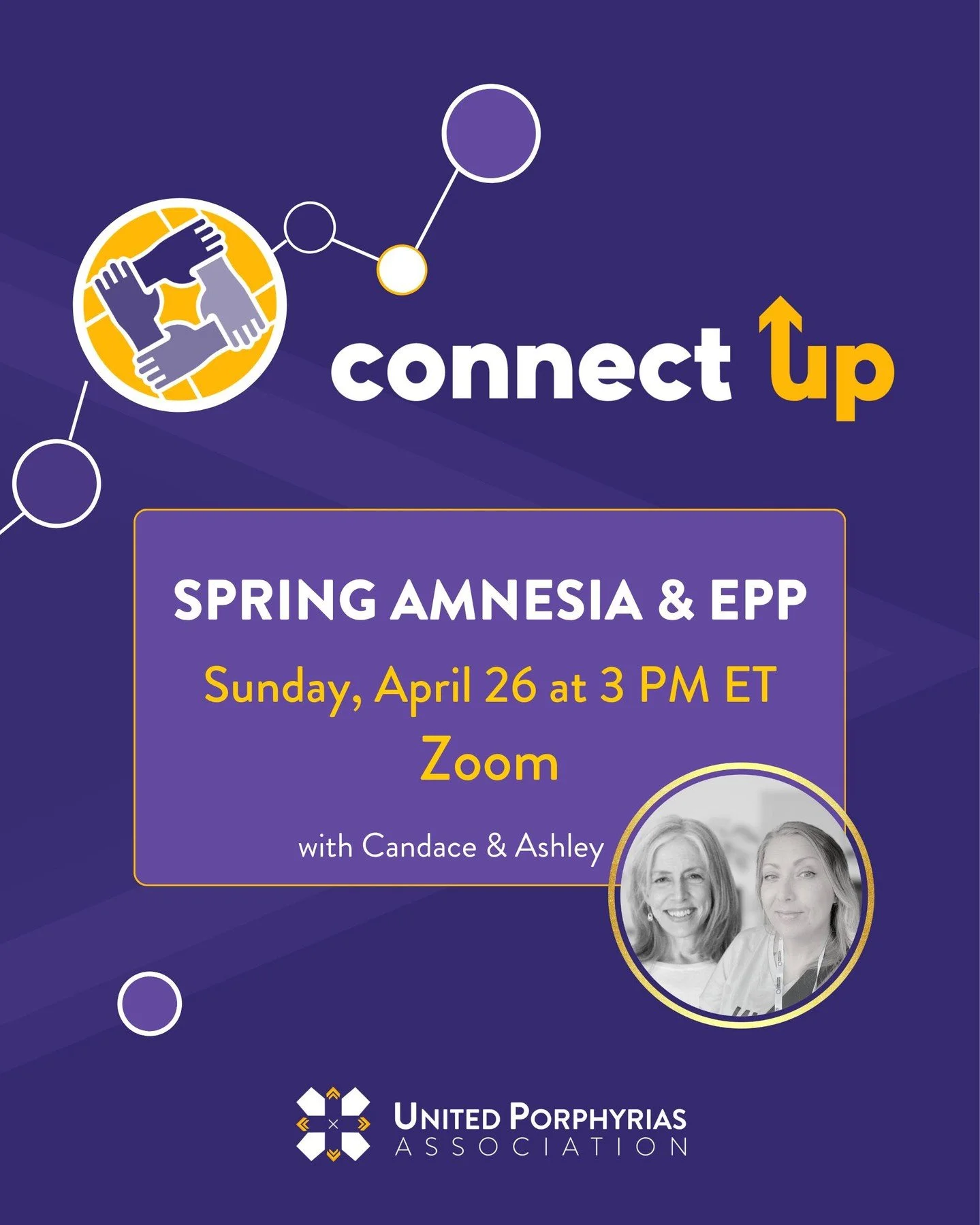 A special conversation you won&rsquo;t want to miss 💜 This Sunday, join our Cutaneous Porphyrias ConnectUp with Candace Colbert, joined by Ashley, for a special session on Spring Amnesia and coping with EPP.

As the seasons change, so do the challen
