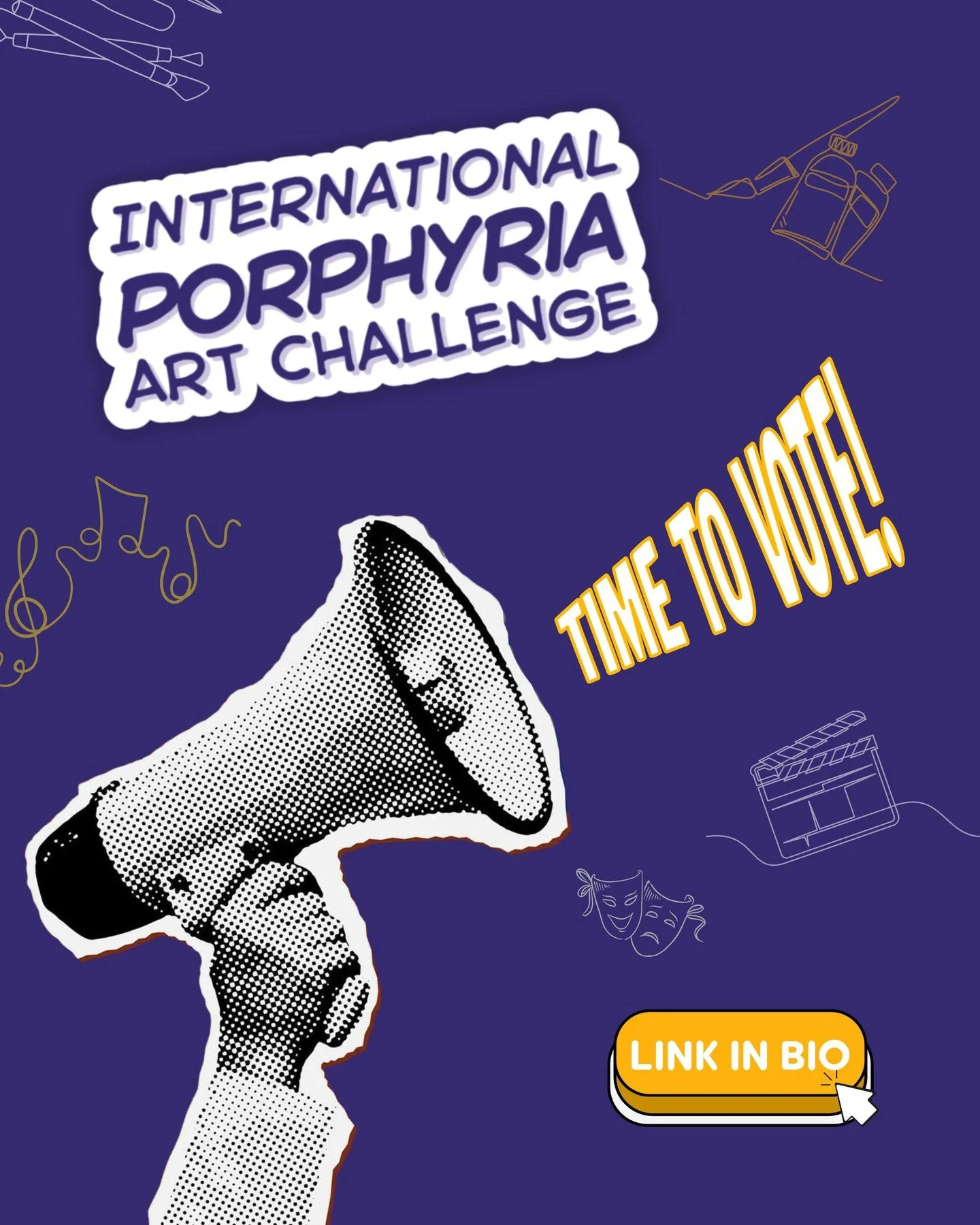 The voting for the International Porphyria Art Challenge is officially OPEN 🤩
Our community has shared incredible, emotional, and powerful pieces inspired by life with porphyria, and now it&rsquo;s YOUR turn to help choose the winners ✨
 
🗳️ Vote f