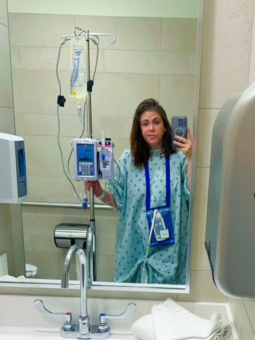 woman hospital gown