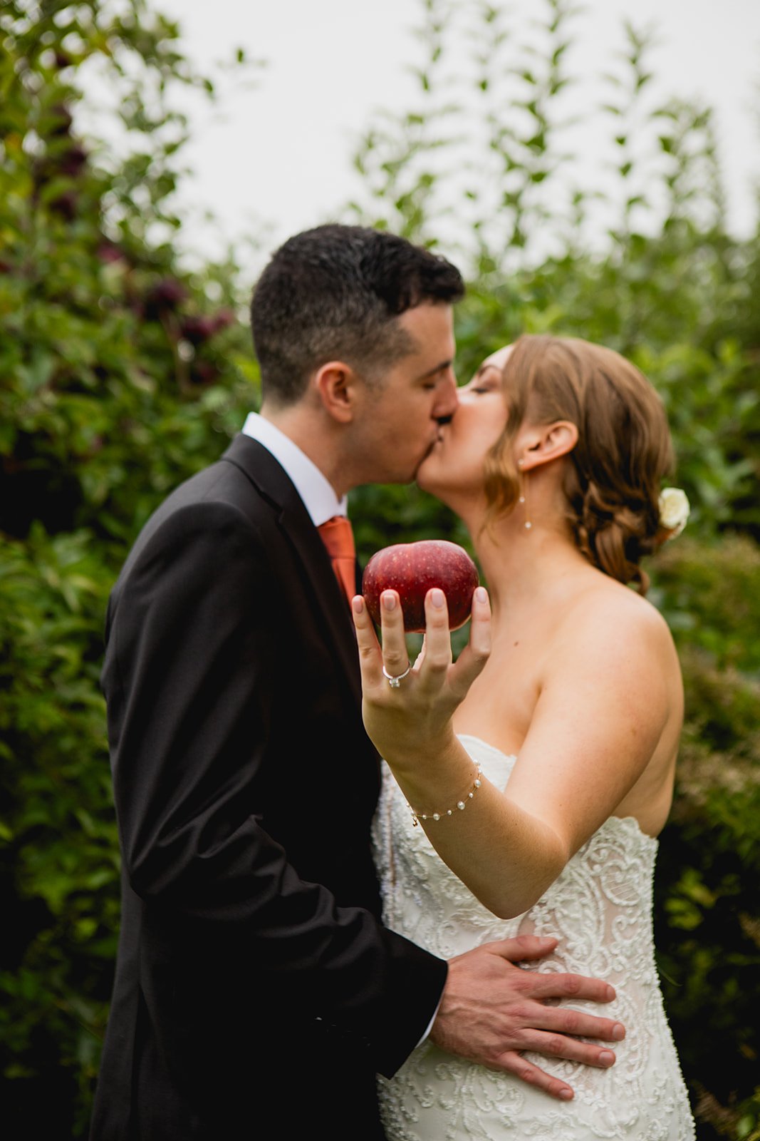 Orchard wedding portraits at Smolak Farms in North Andover MA