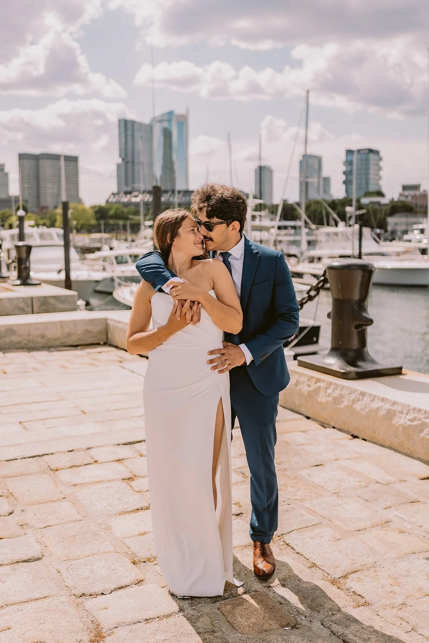 Editorial couples wedding city hall elopement photographer Boston and destination Sister City Photography