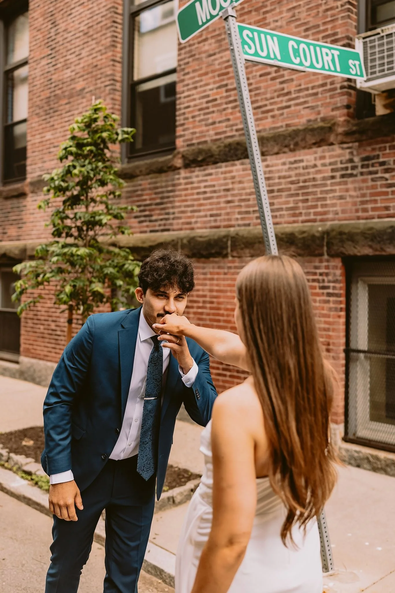 Editorial couples wedding city hall elopement photographer Boston and destination Sister City Photography