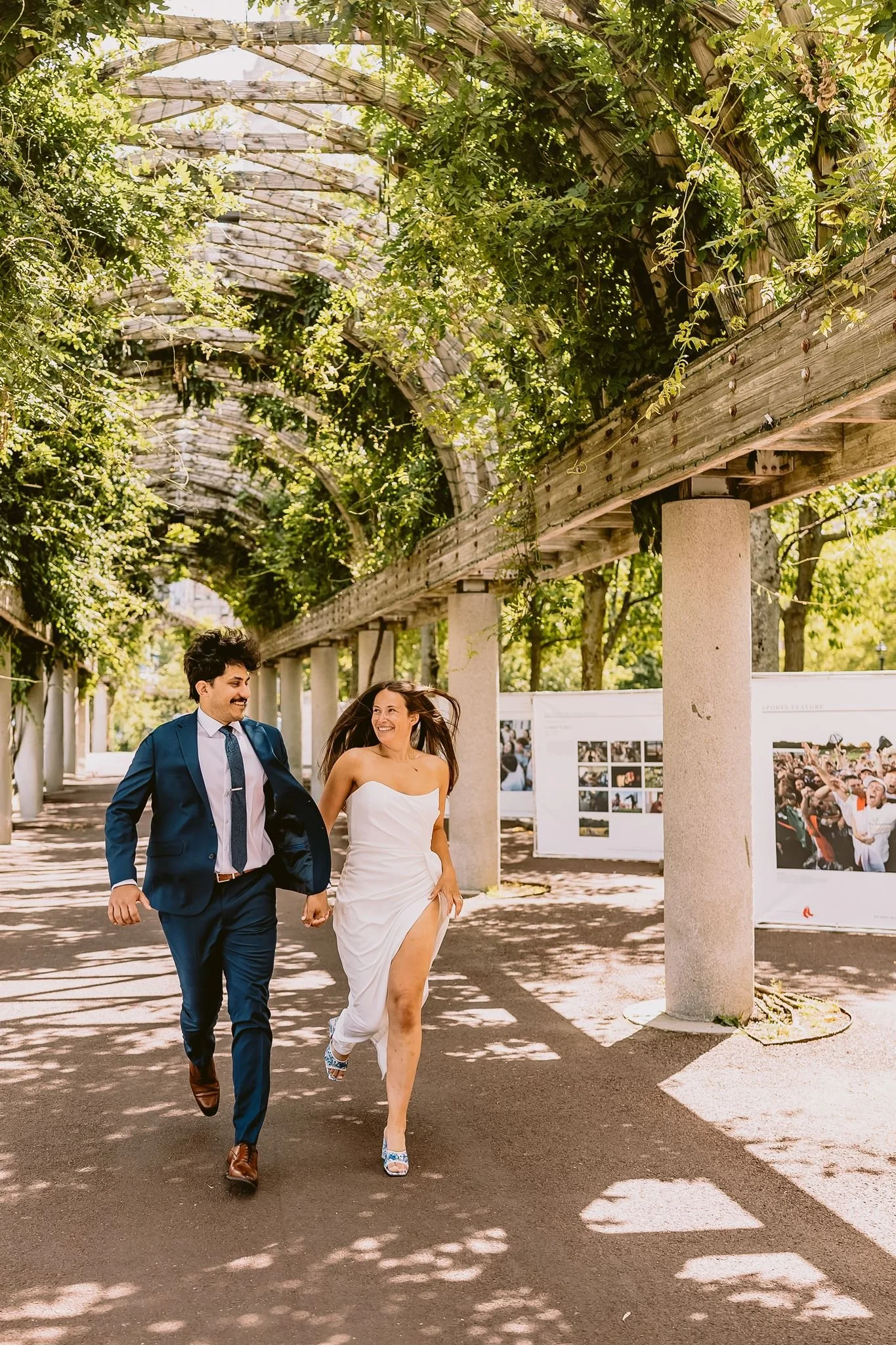 Editorial couples wedding city hall elopement photographer Boston and destination Sister City Photography Chistopher Columbus Park