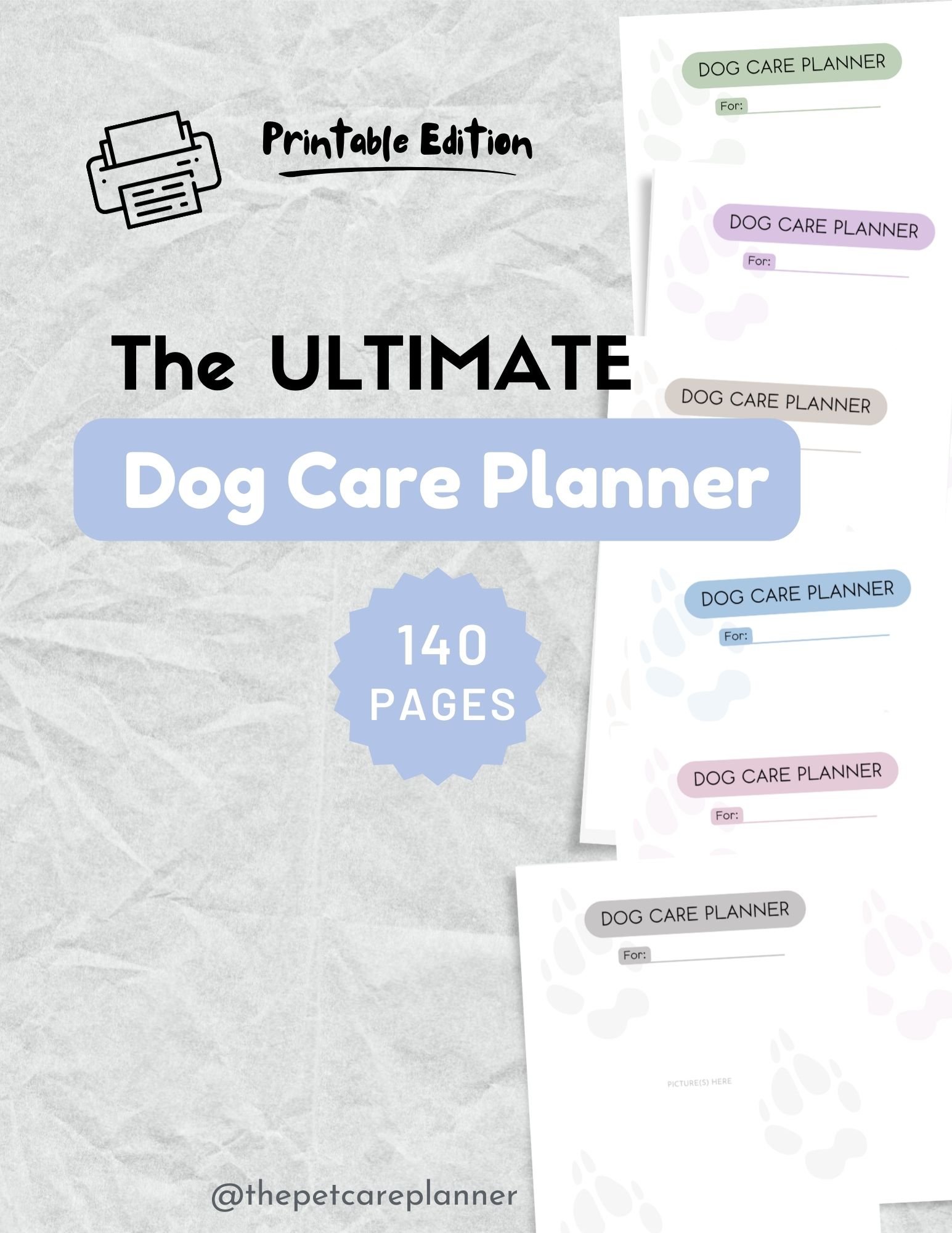 The Dog Care Planner: Printable | PDF
