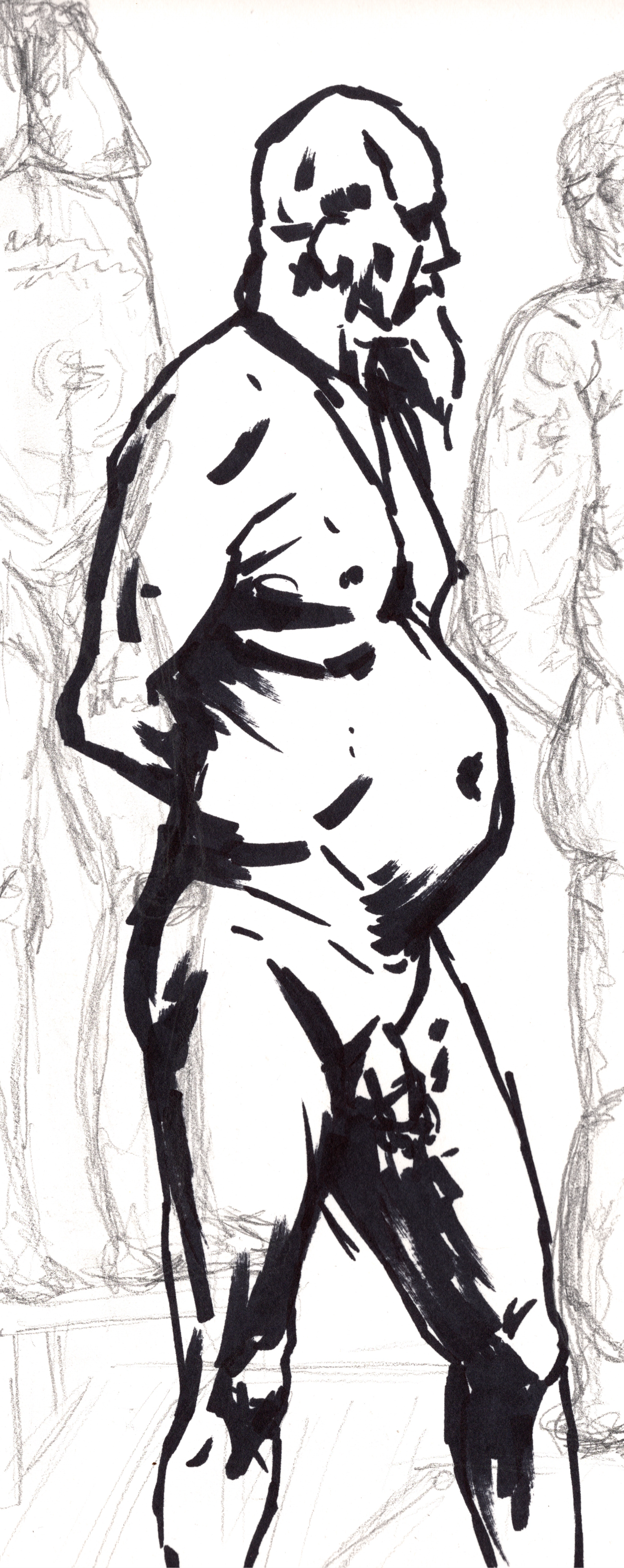 Life drawing, ink and pencil on paper, 2023
